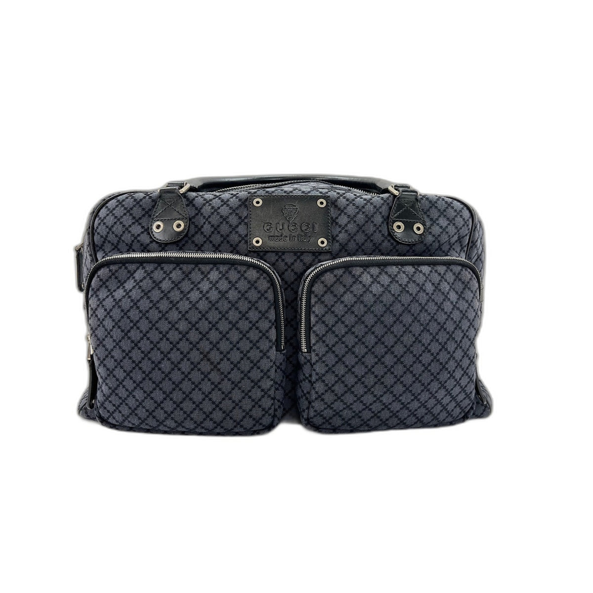 Gucci Navy Canvas Handbag (Pre-Owned)