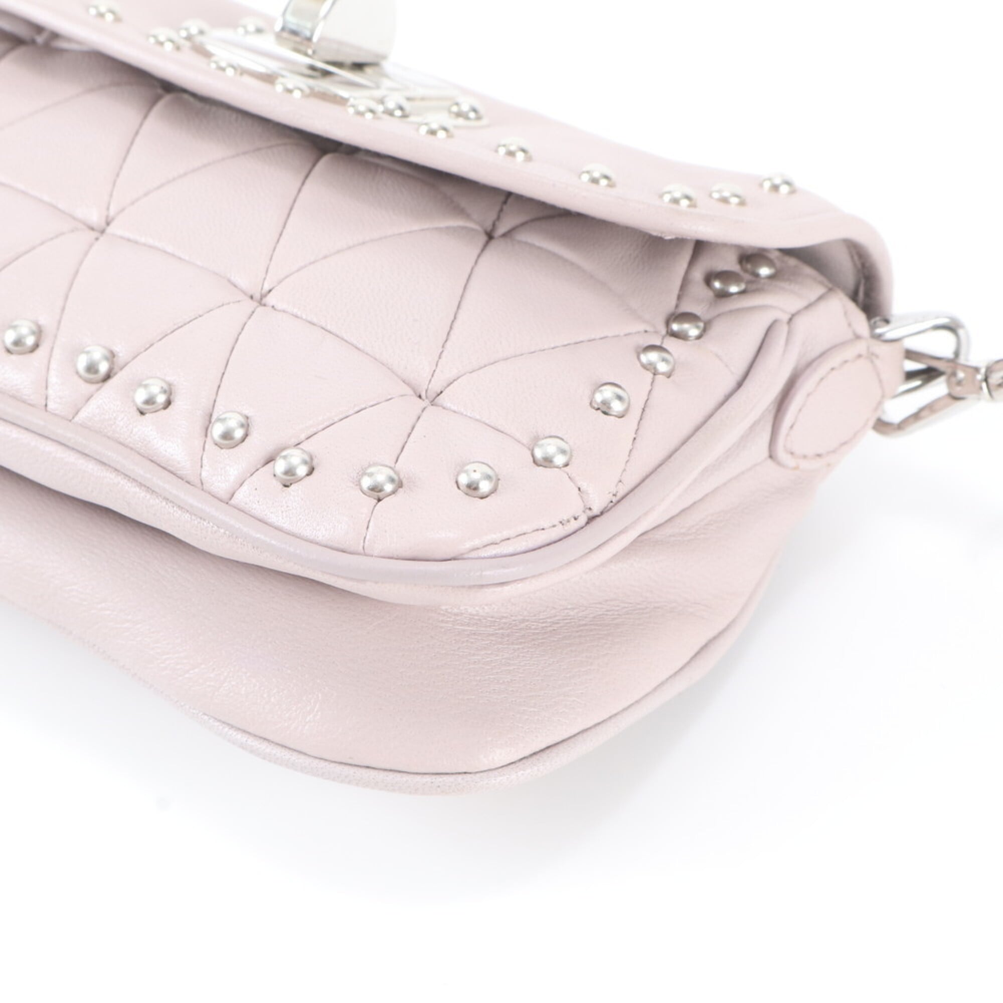 Miu Miu Pink Beige Leather Handbag Shoulder Bag (Pre-Owned)