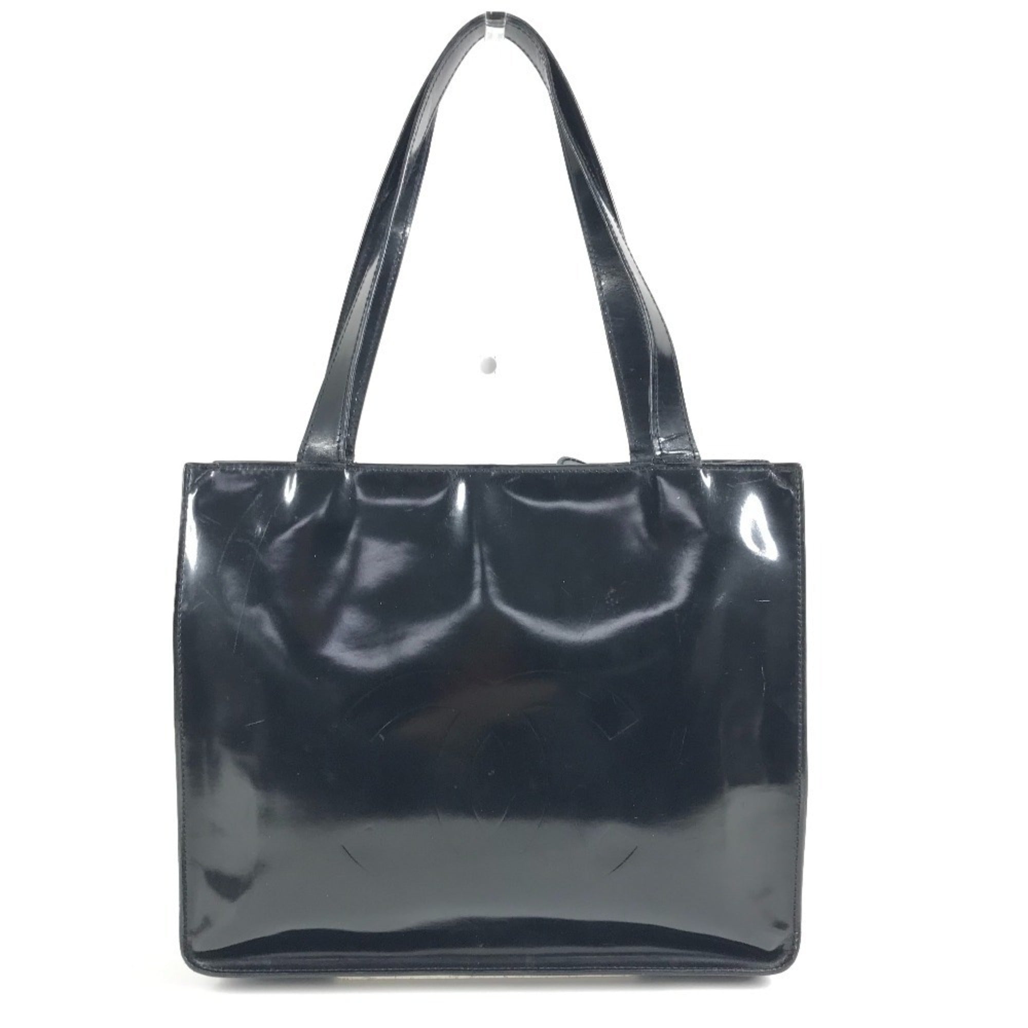 Chanel Black Patent Leather Shoulder Bag Tote Bag (Pre-Owned)