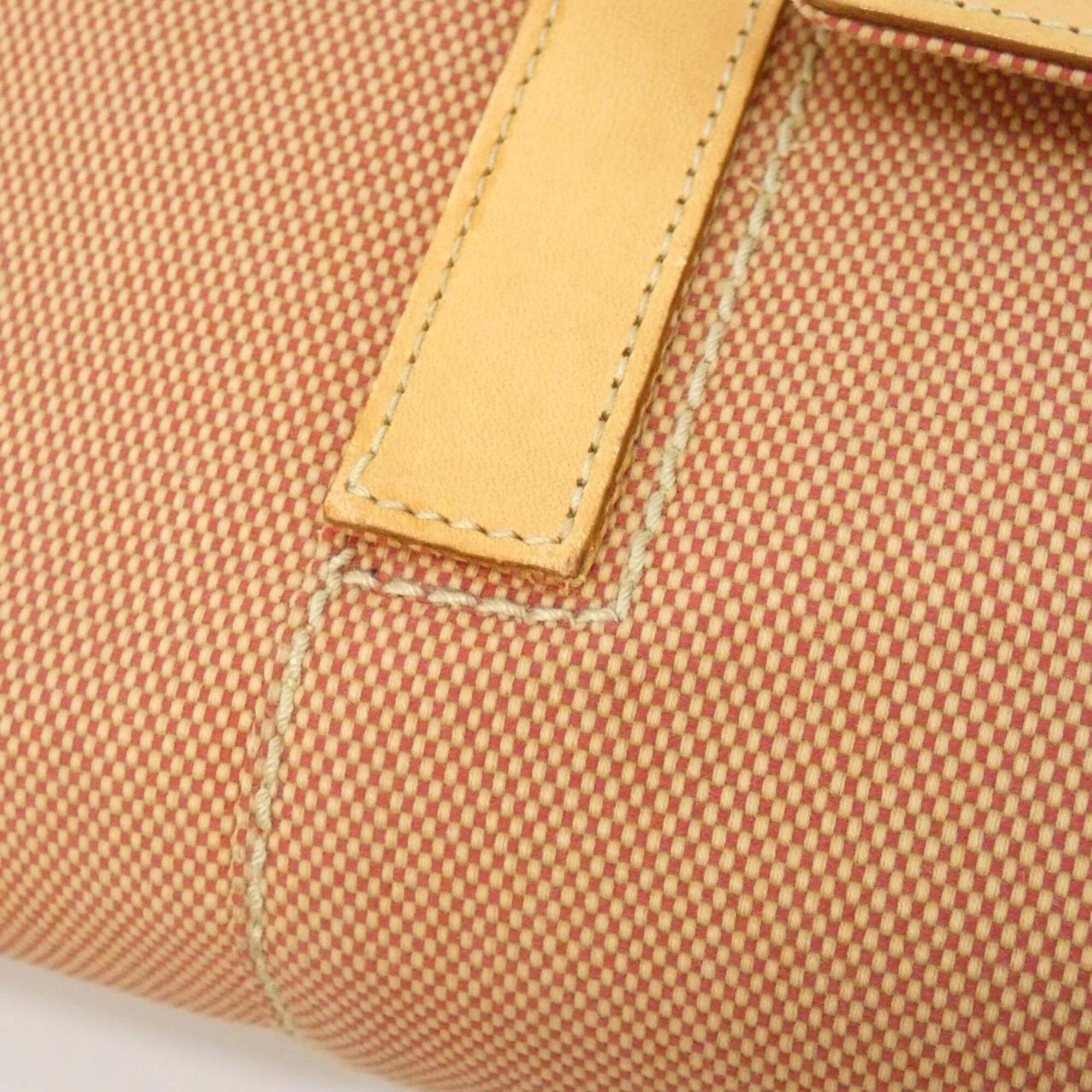 Bvlgari Beige Orange Canvas Leather Shoulder Bag (Pre-Owned)