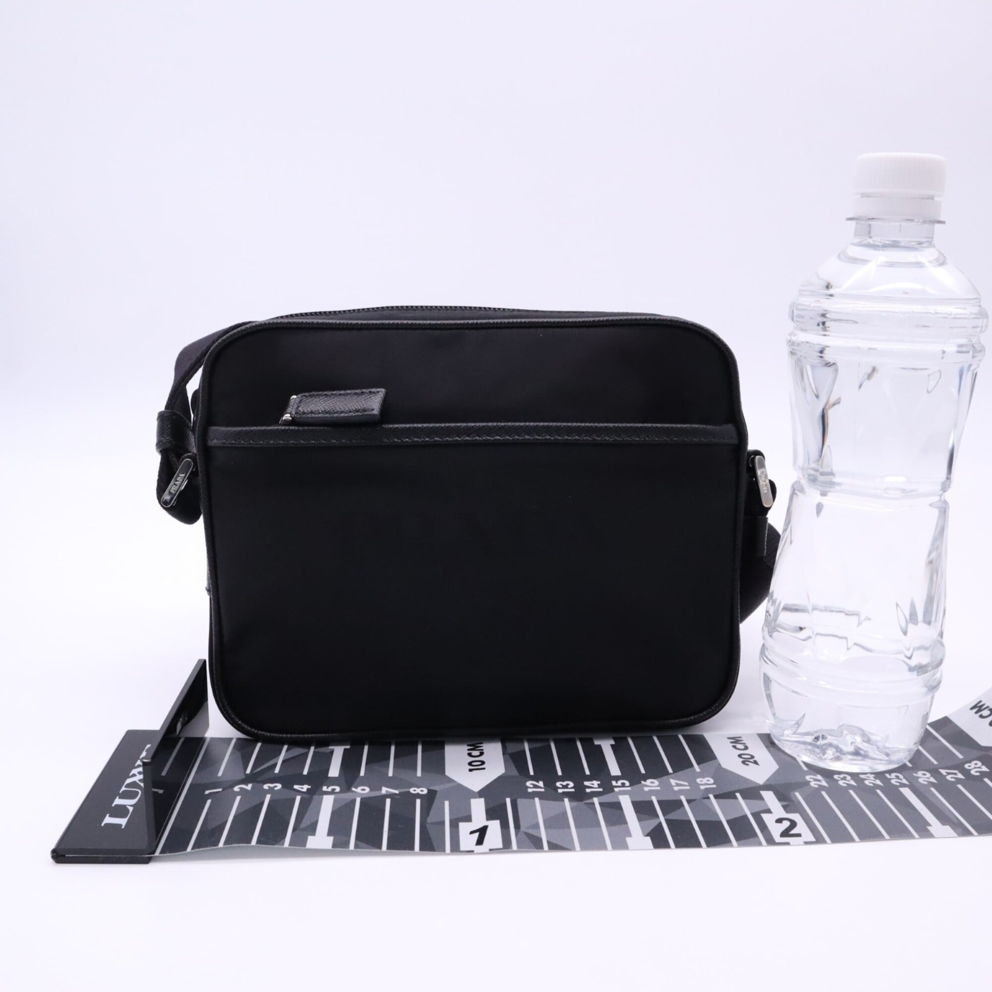 Prada Saffiano Black Nylon Shoulder Bag (Pre-Owned)