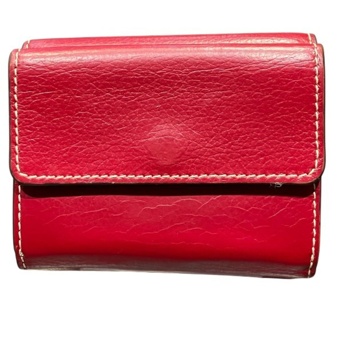 Chloé Red Color Leather Wallet (Tri-Fold) (Pre-Owned)
