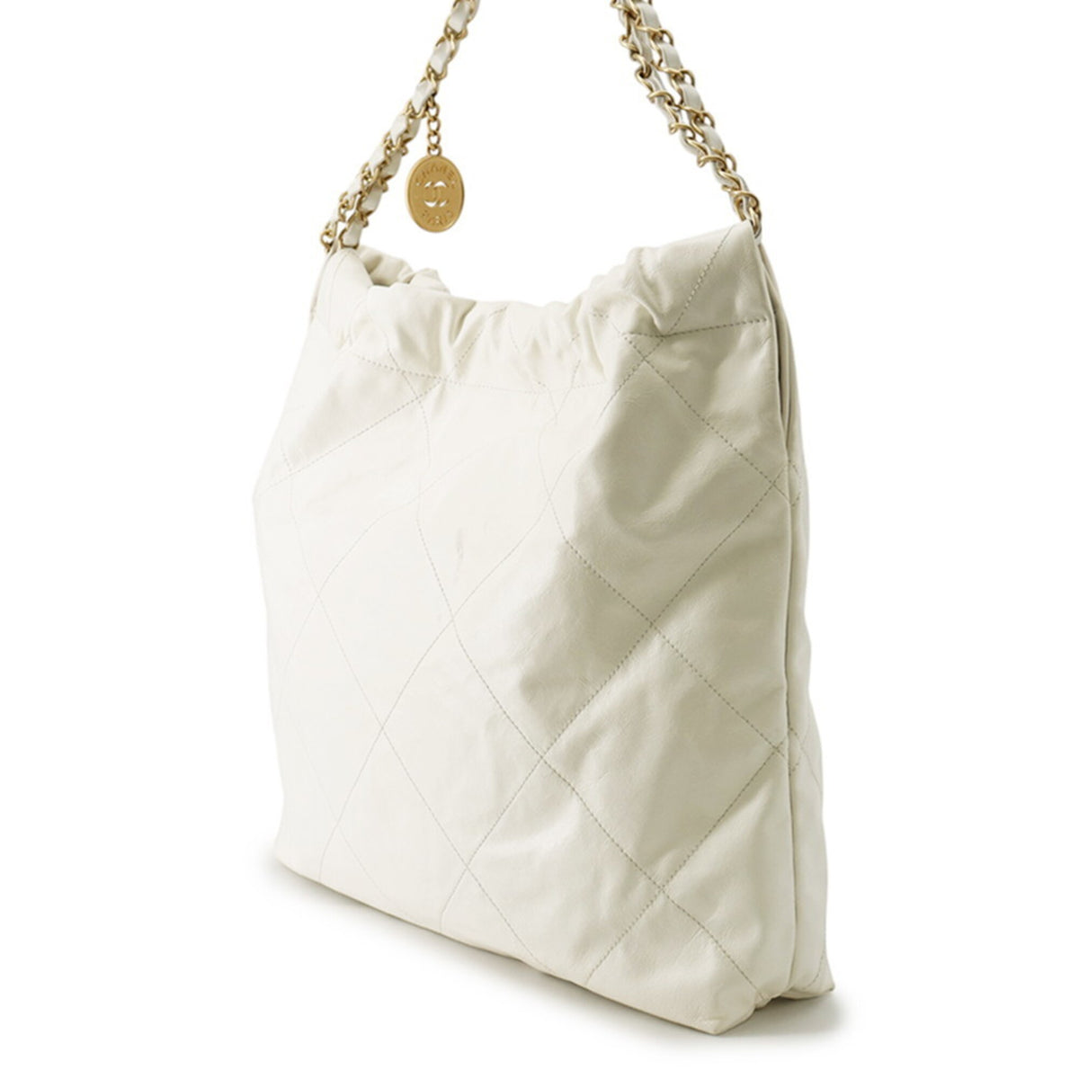 Chanel Matelasse White Leather Handbag (Pre-Owned)