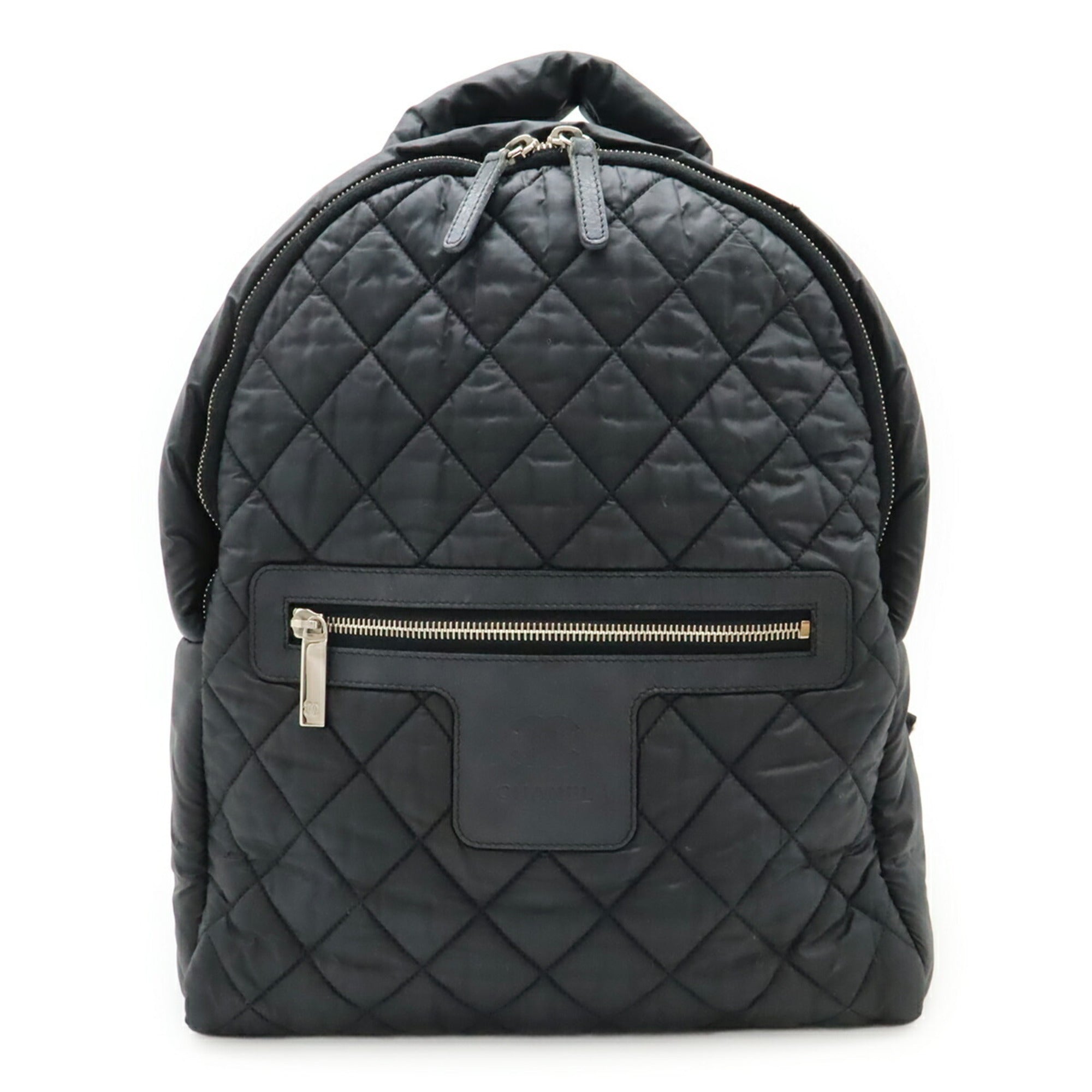 Chanel Black Bordeaux Nylon Leather Backpack (Pre-Owned)