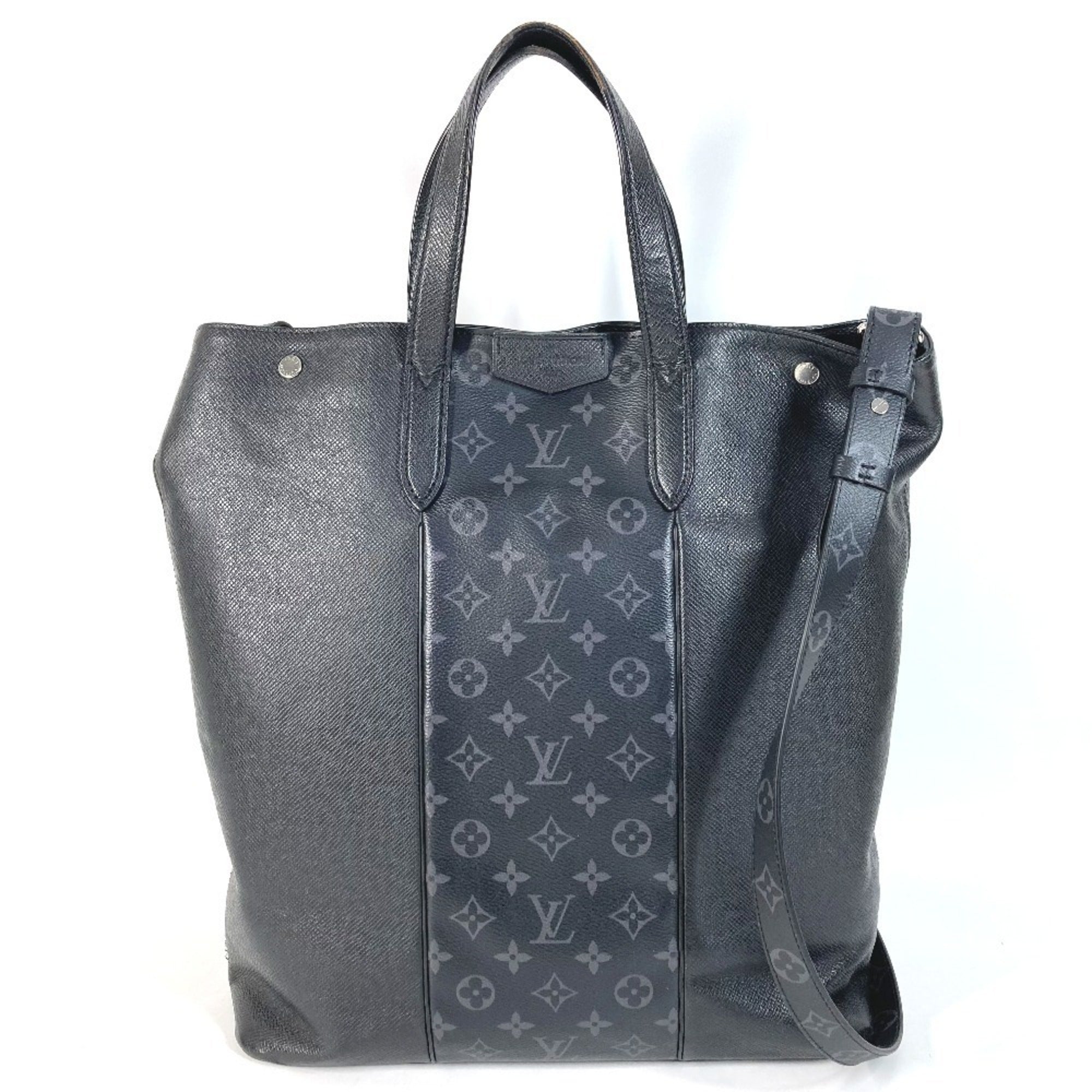 Louis Vuitton Black Taigarama Monogram Eclipse Handbag Shoulder Bag Tote Bag (Pre-Owned)