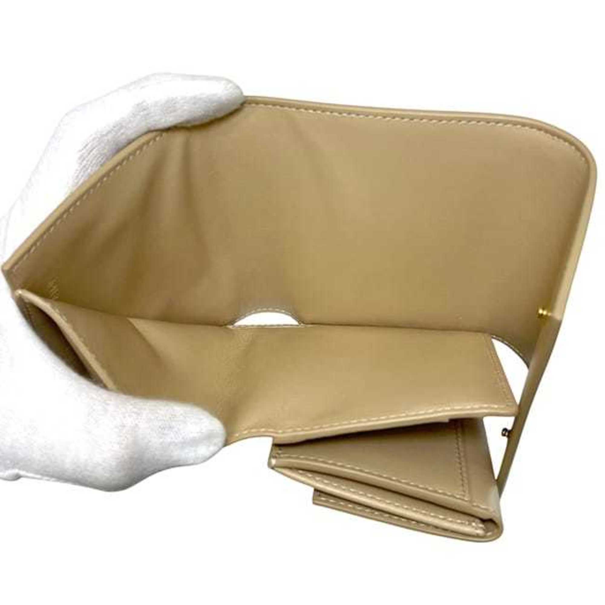 Celine Beige Leather Wallet (Tri-Fold) (Pre-Owned)