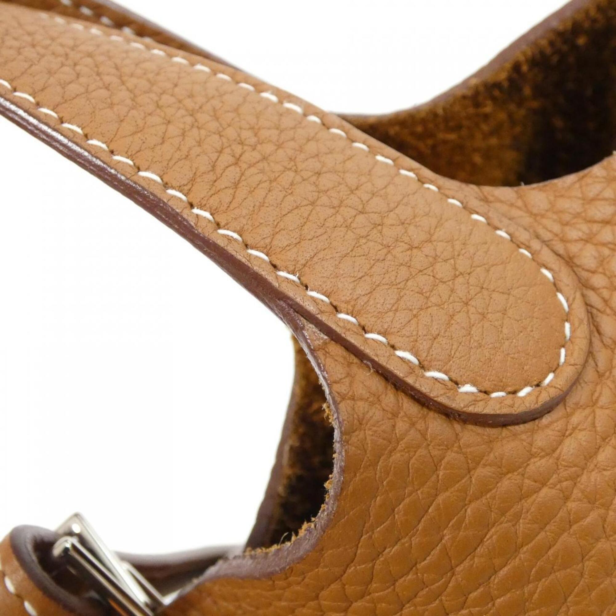 Hermes Brown Taurillon Clemence Leather Handbag (Pre-Owned)