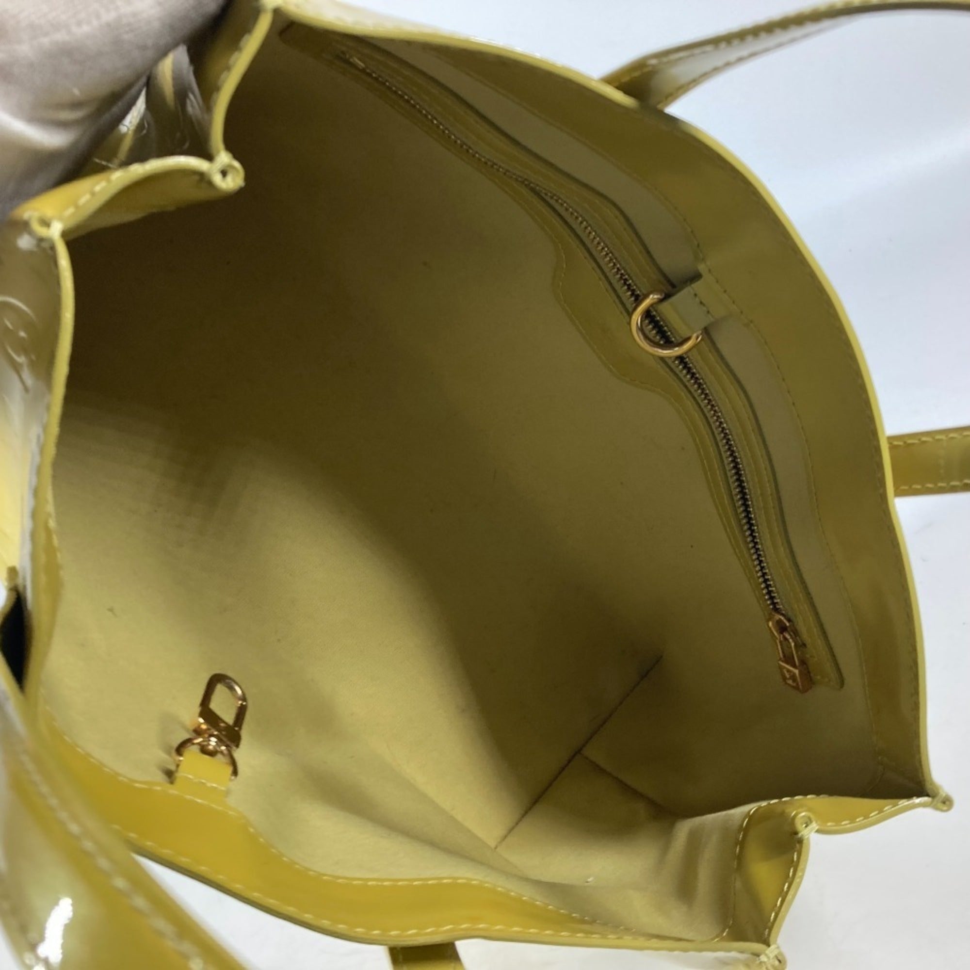 Louis Vuitton Yellow Monogram Vernis Handbag Tote Bag (Pre-Owned)