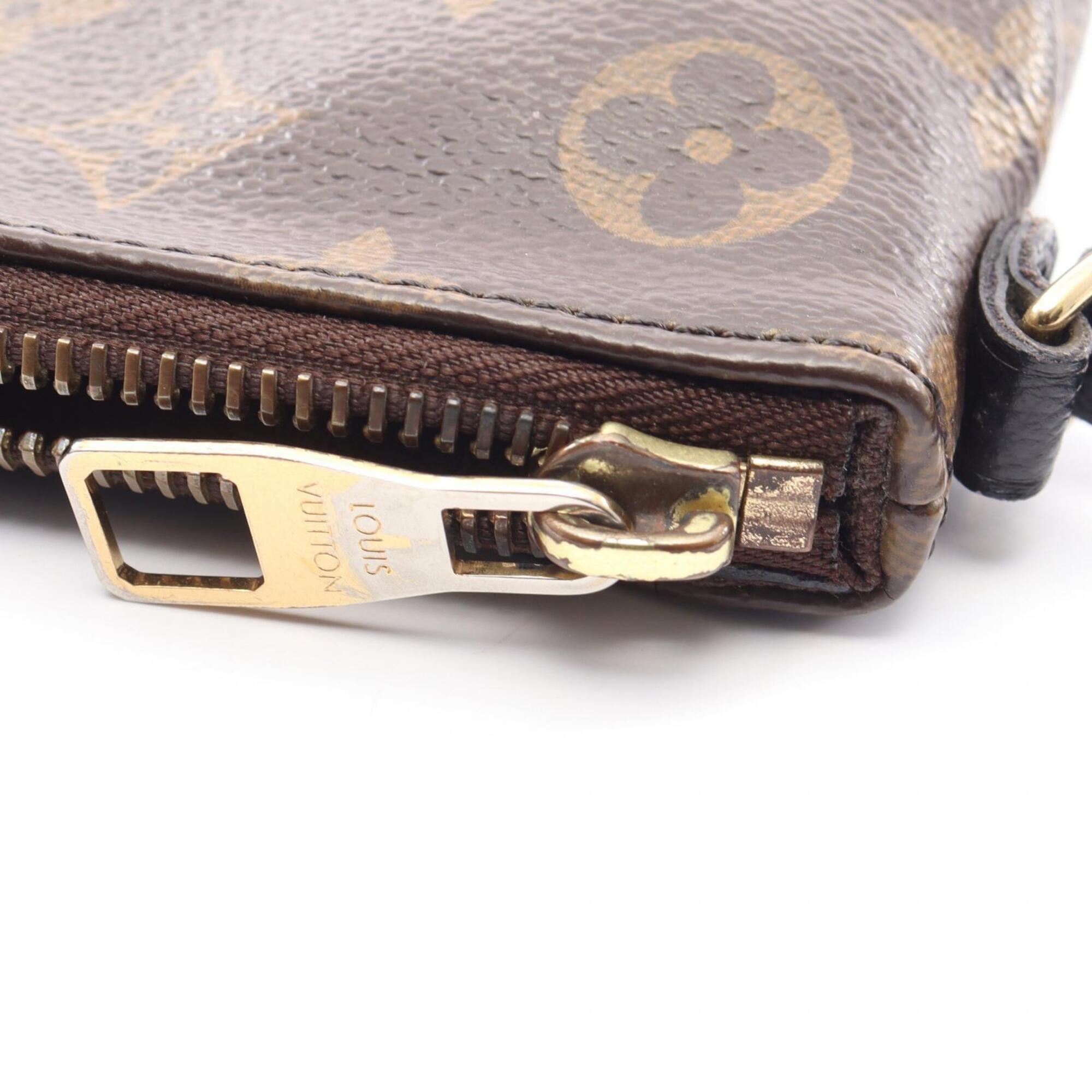 Louis Vuitton Black Brown Pvc Leather Handbag (Pre-Owned)