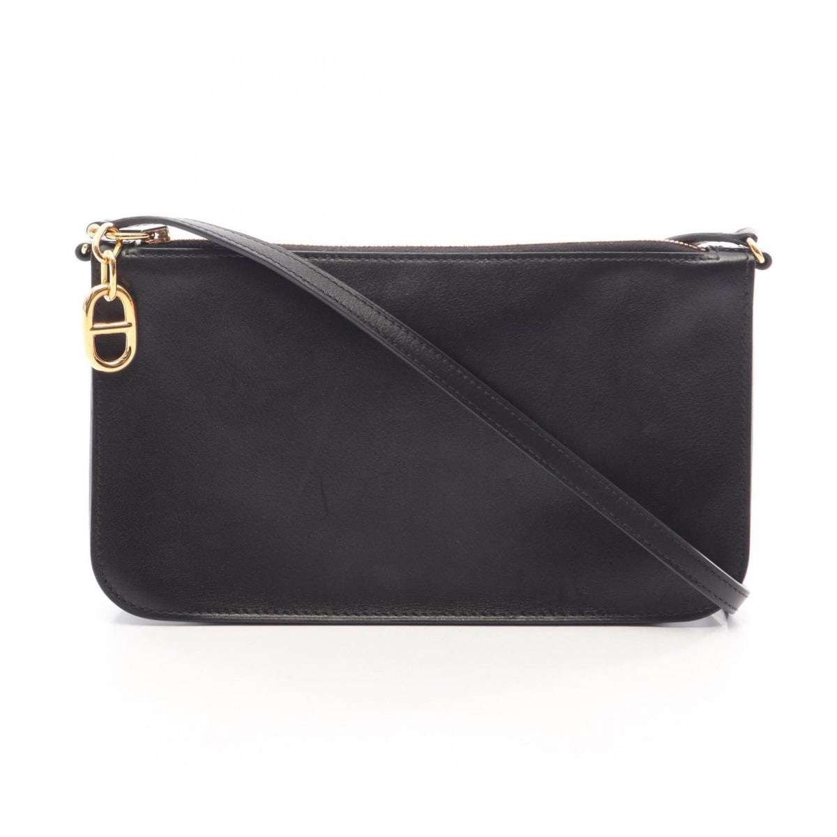 Hermes Black Leather Handbag Shoulder Bag (Pre-Owned)