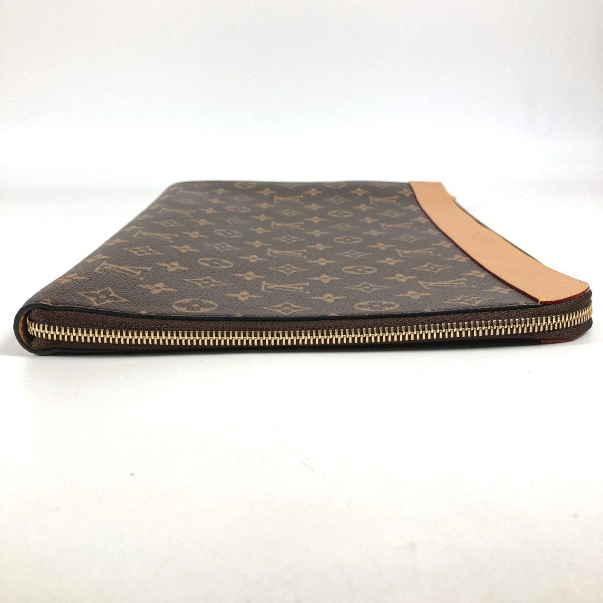 Louis Vuitton Brown Monogram Clutch Bag Pochette Pouch (Pre-Owned)