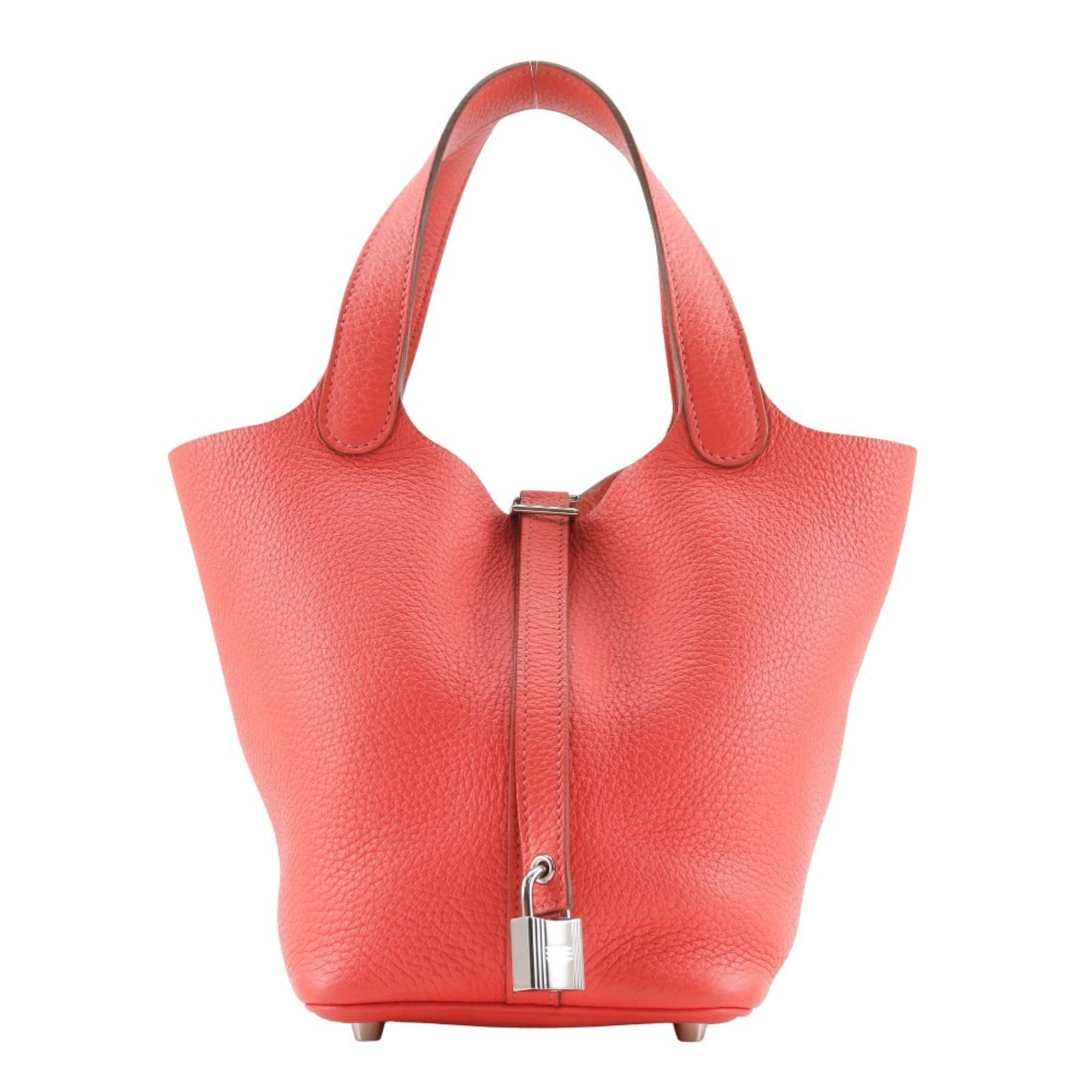 Hermes Picotin Pink Taurillon Clemence Leather Handbag (Pre-Owned)