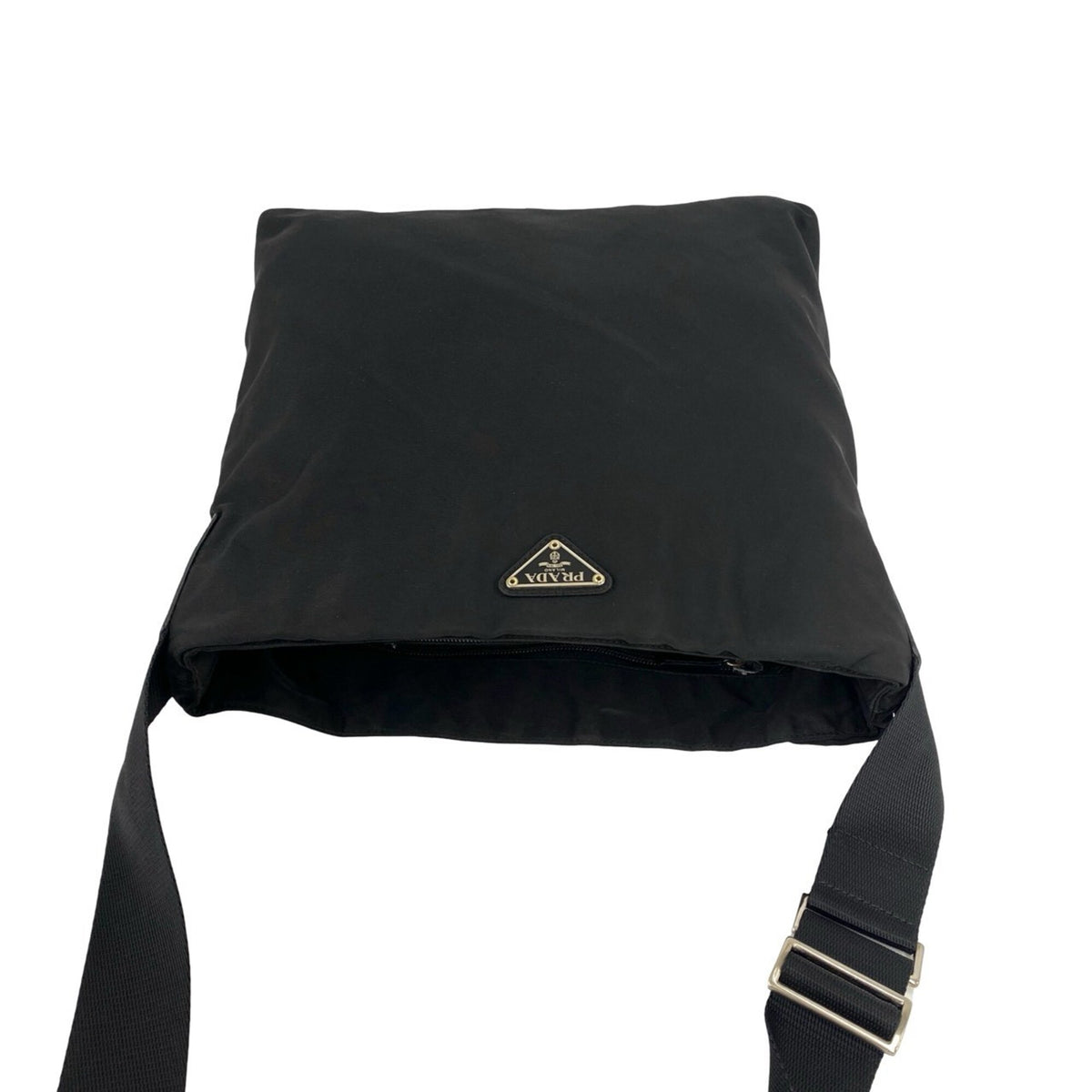 Prada Black Nylon Leather Pochette Shoulder Bag (Pre-Owned)