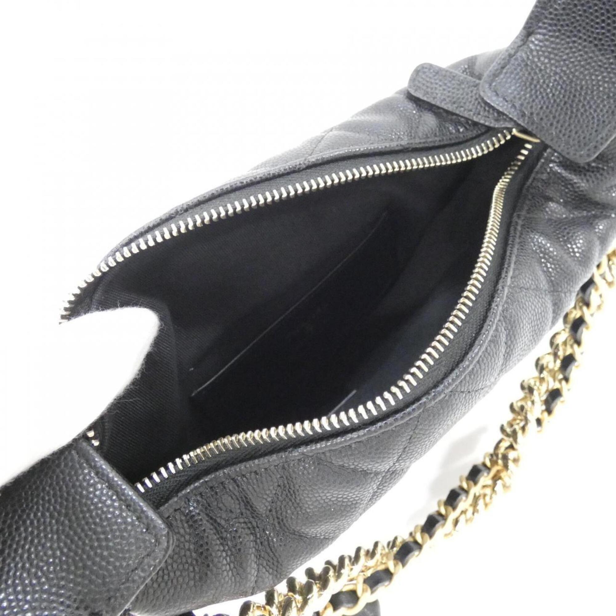 Chanel Black Grained Calfskin Handbag Pouch (Pre-Owned)