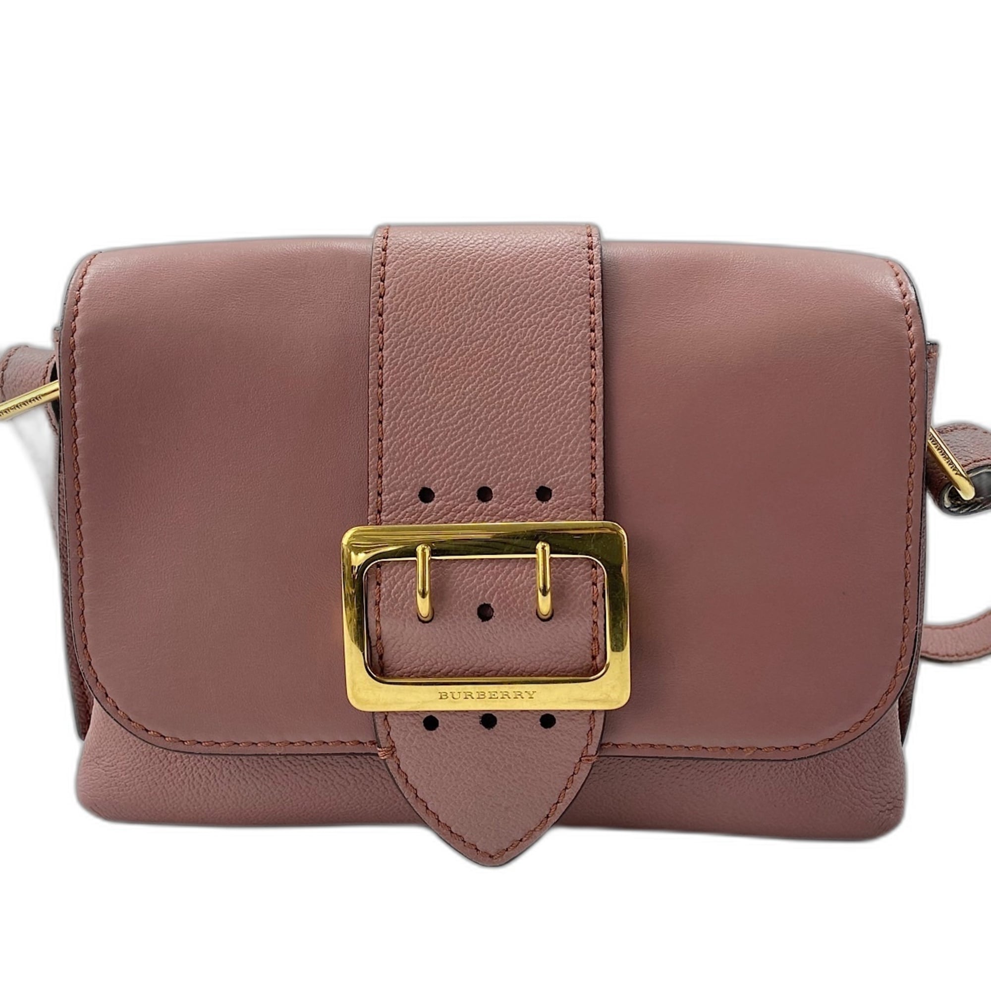 Burberry Pink Leather Shoulder Bag (Pre-Owned)