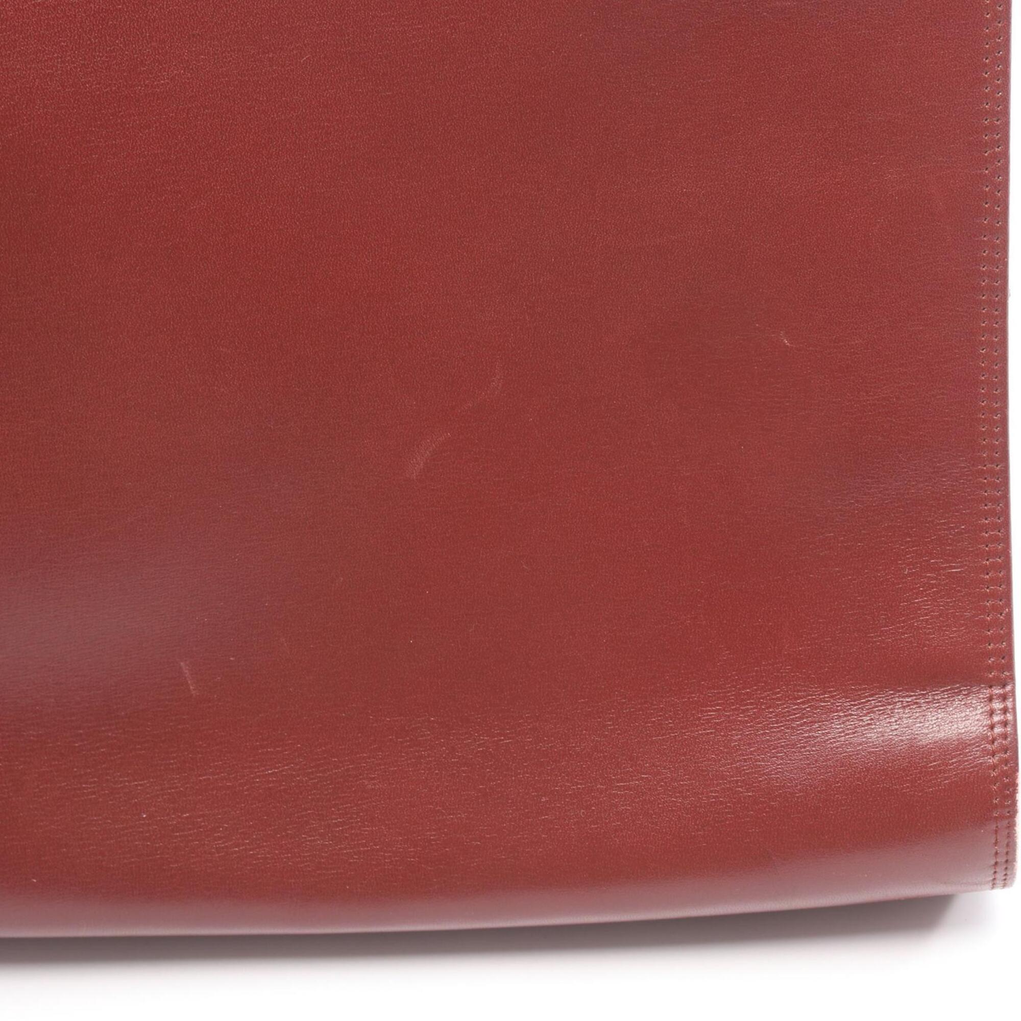 Cartier Bordeaux Leather Handbag Shoulder Bag (Pre-Owned)
