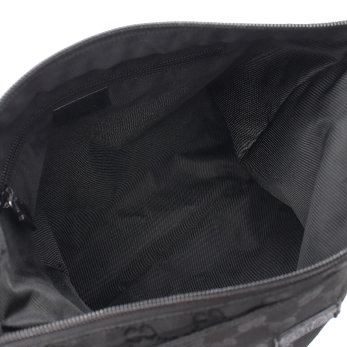 Gucci Black Canvas Leather Handbag Shoulder Bag (Pre-Owned)
