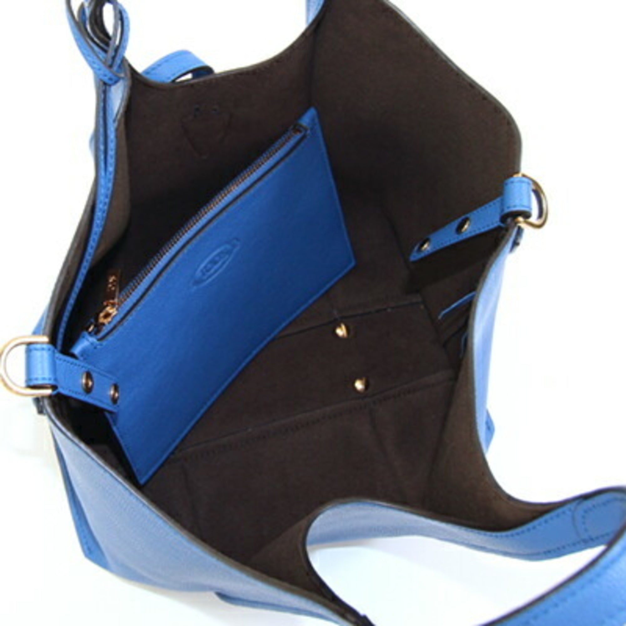 Tod's Blue Leather Handbag Shoulder Bag (Pre-Owned)