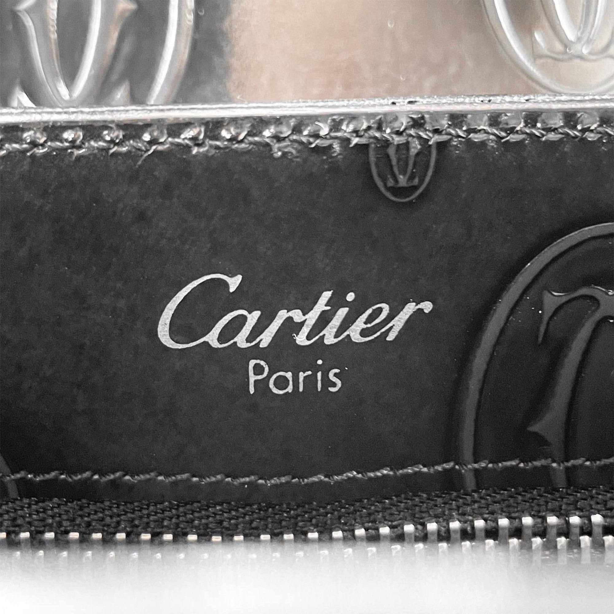 Cartier Black Patent Leather Handbag Shoulder Bag (Pre-Owned)