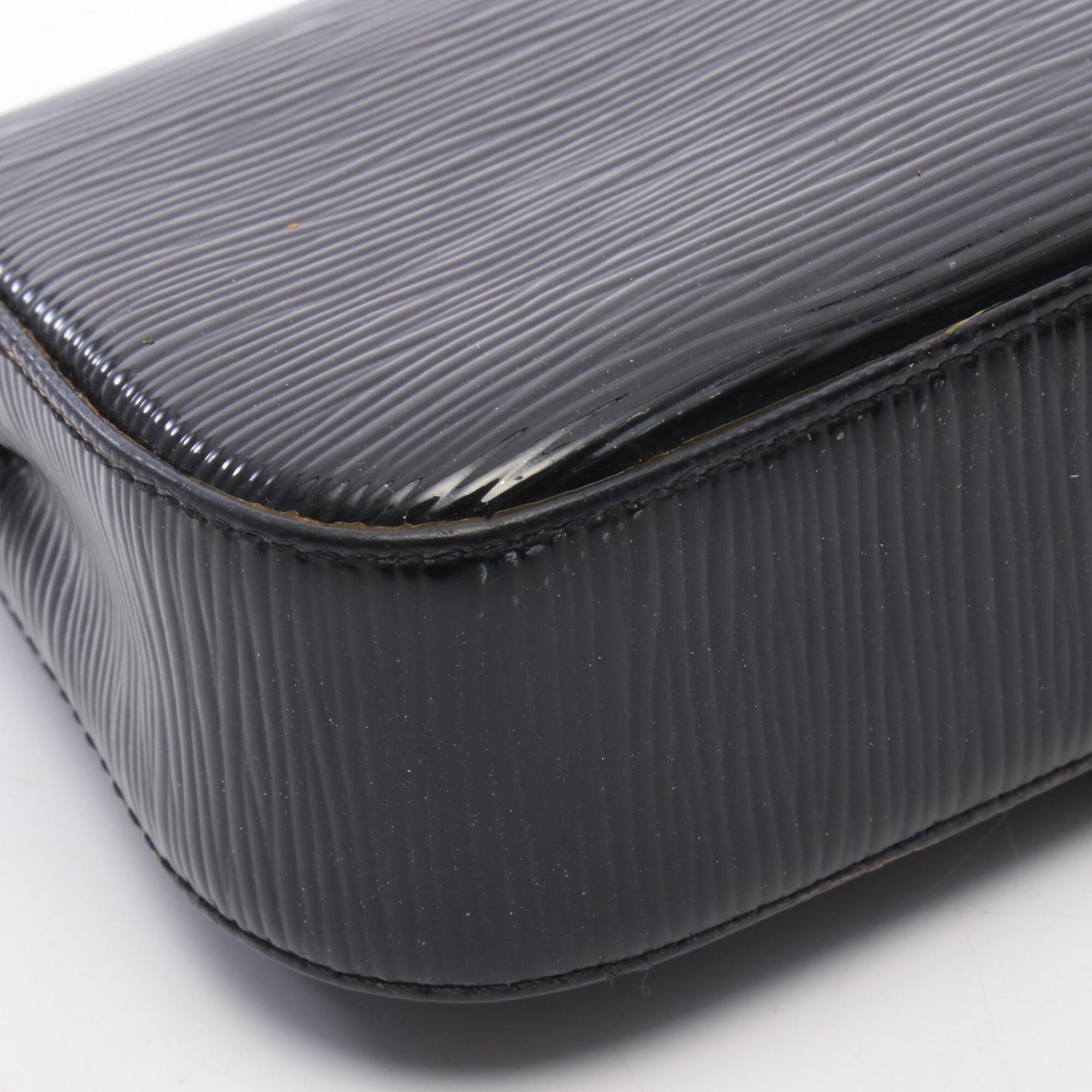 Louis Vuitton Black Noir Leather Clutch Bag Handbag (Pre-Owned)