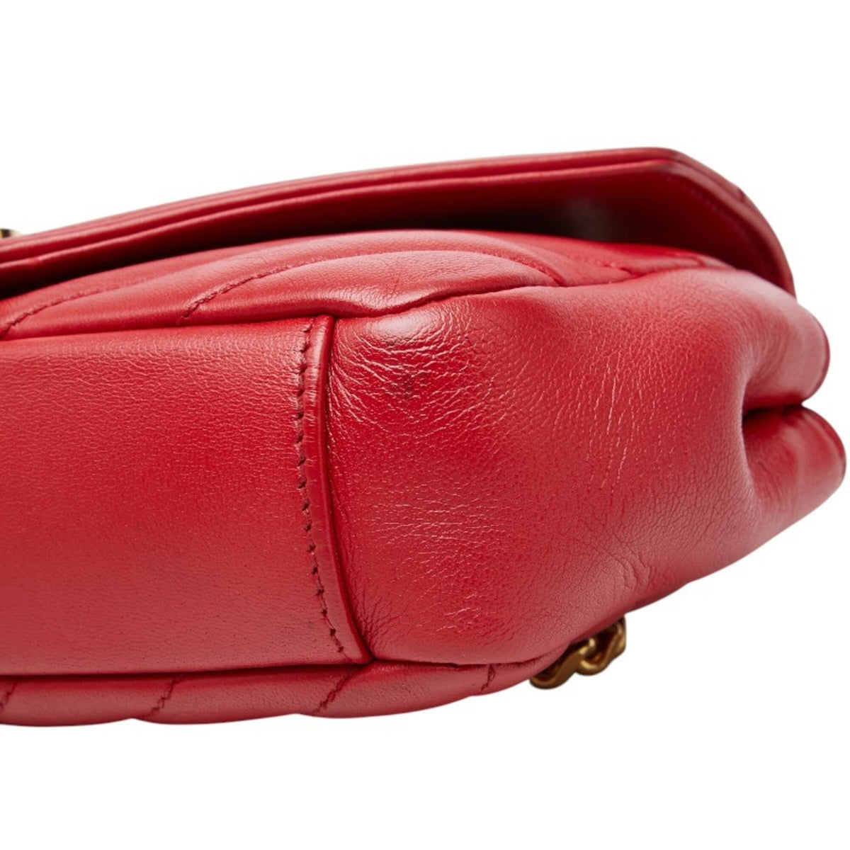 Saint Laurent Gold Red Color Leather Shoulder Bag (Pre-Owned)