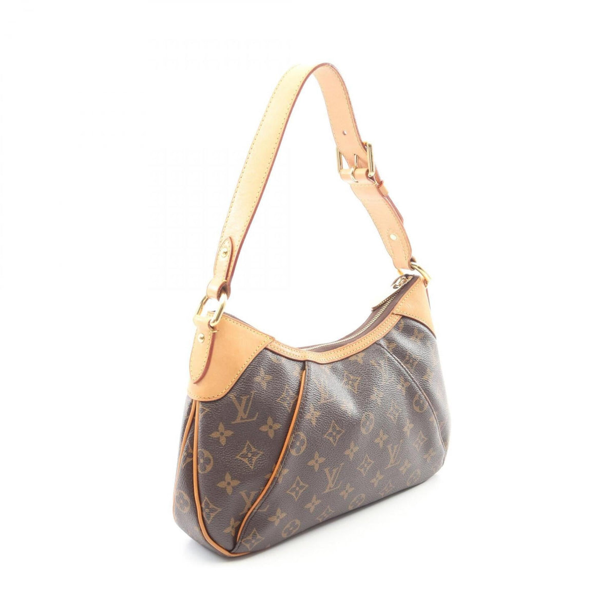 Louis Vuitton Brown Coated Canvas Leather Handbag Shoulder Bag (Pre-Owned)