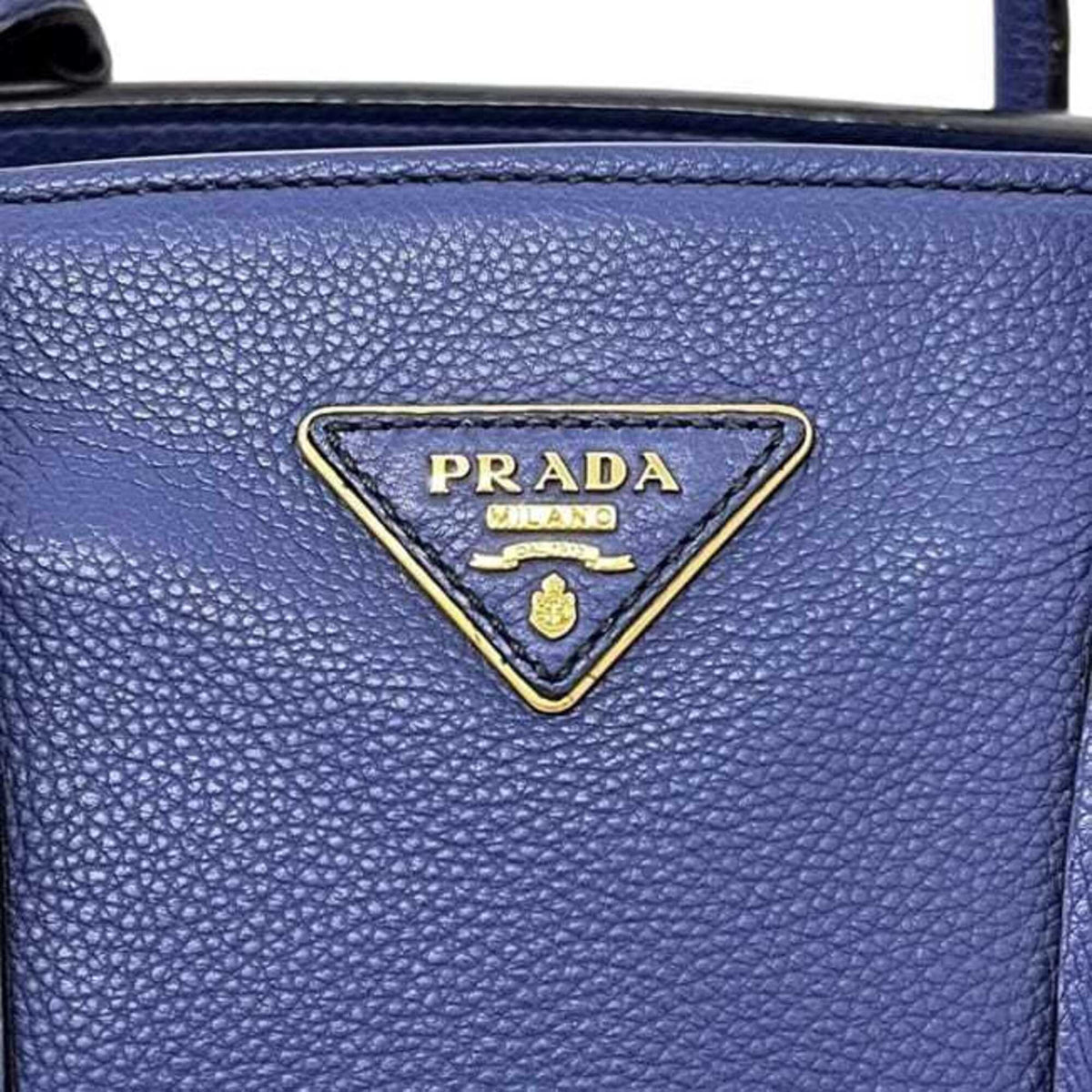 Prada Blue Leather Tote Bag (Pre-Owned)