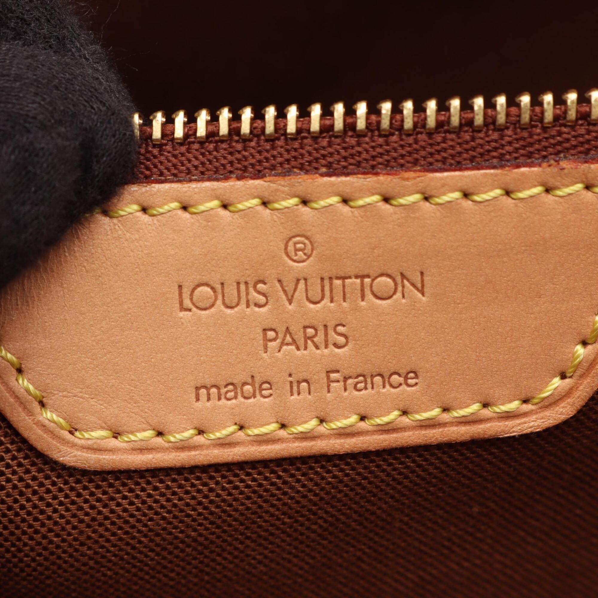Louis Vuitton Brown Coated Canvas Leather Monogram Handbag Shoulder Bag (Pre-Owned)