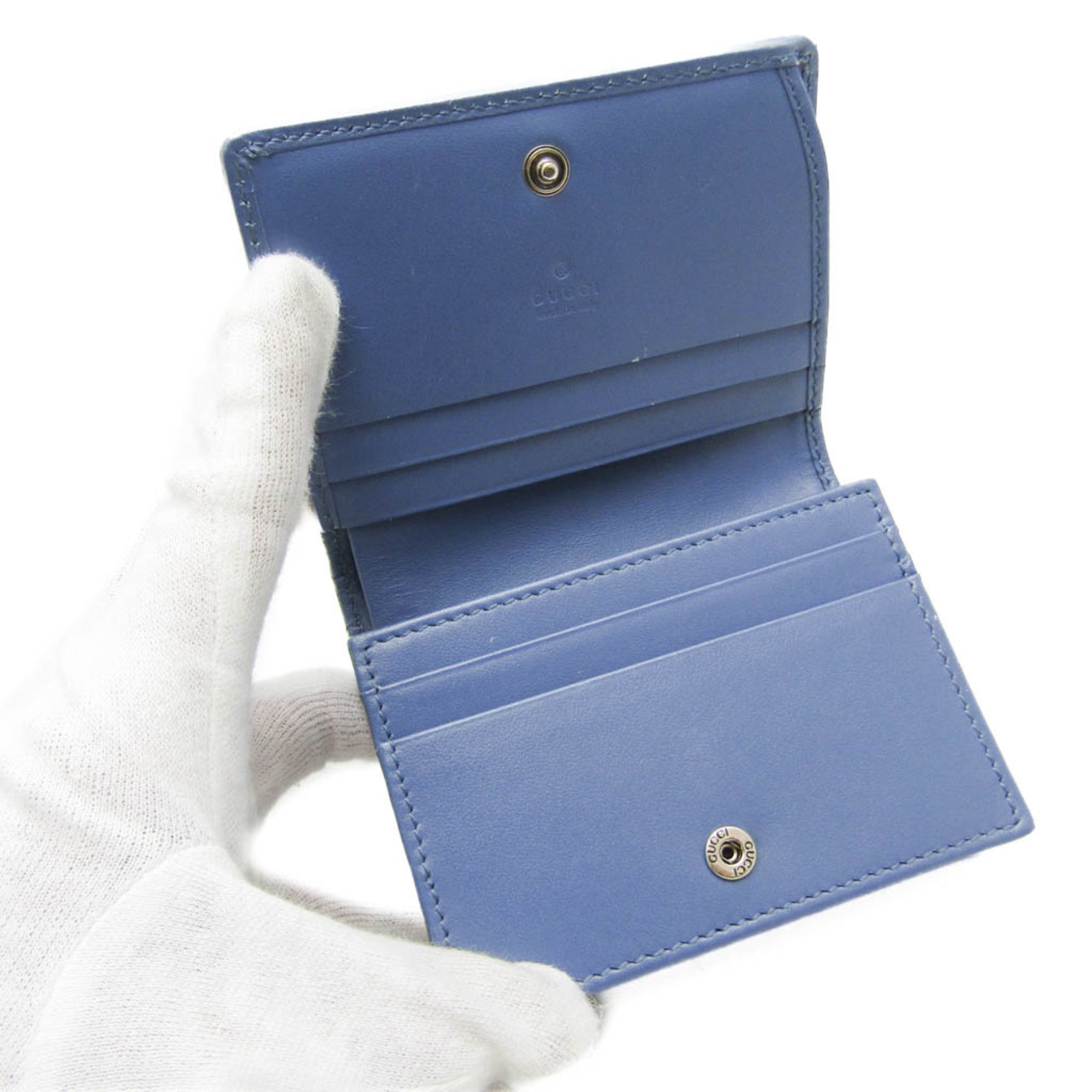 Gucci Blue Leather Wallet (Bi-Fold) (Pre-Owned)