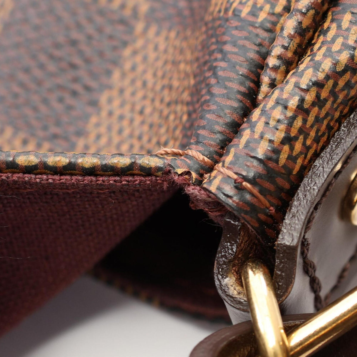 Louis Vuitton Brown Damier Canvas Coated Canvas Leather Handbag (Pre-Owned)