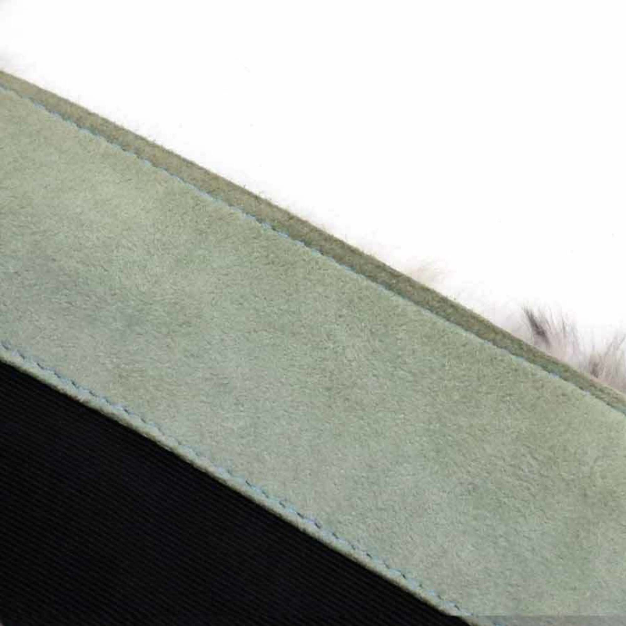 Chanel Beige Gray Fur Suede Handbag Tote Bag (Pre-Owned)