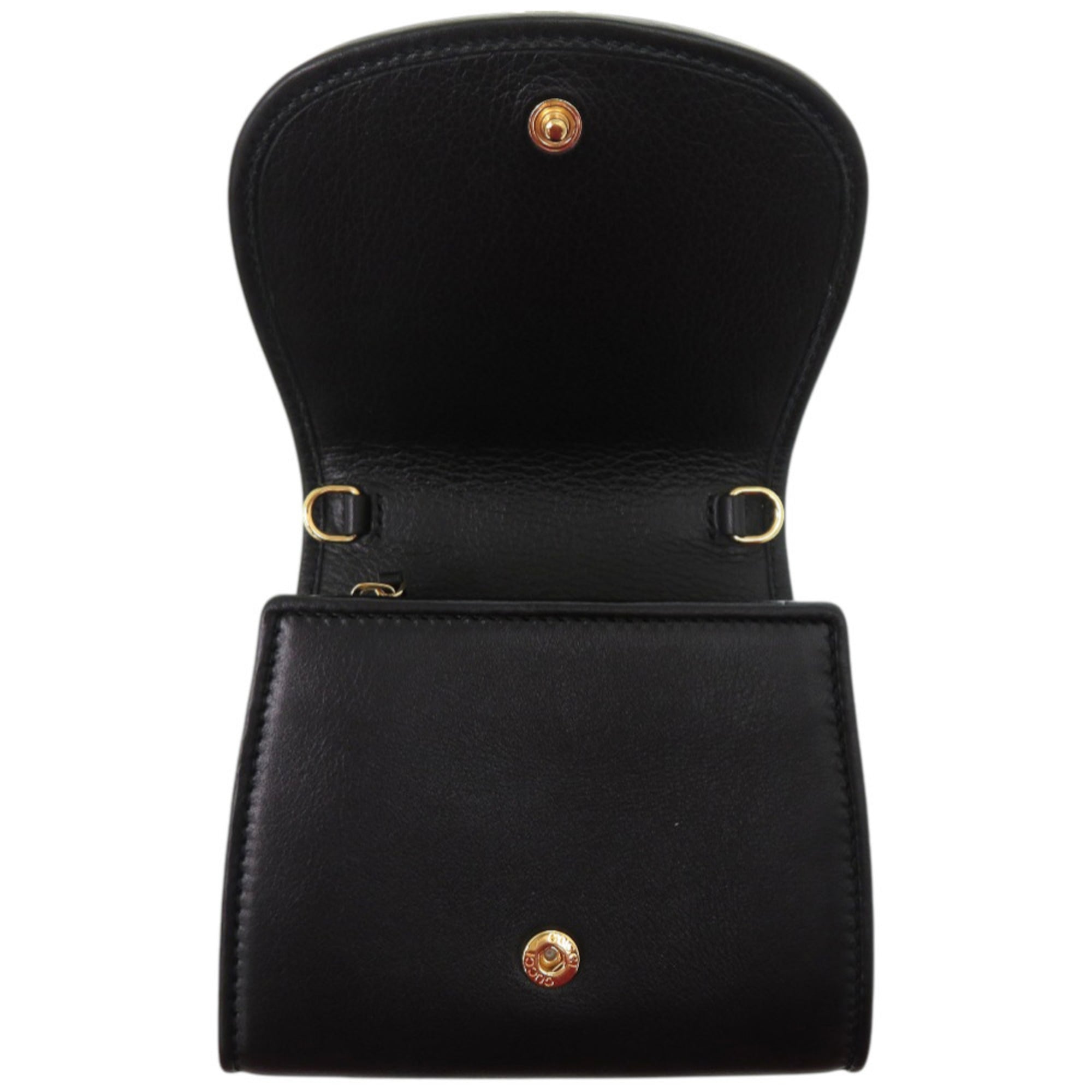 Gucci Black Leather Chain/Shoulder Wallet (Pre-Owned)