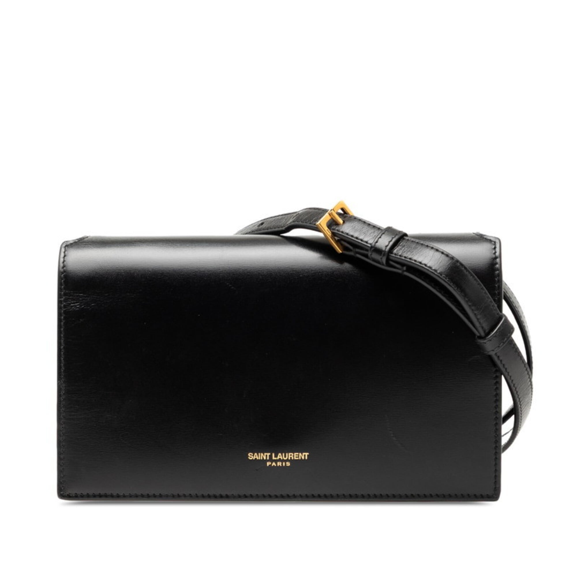 Saint Laurent Black Leather Shoulder Bag (Pre-Owned)