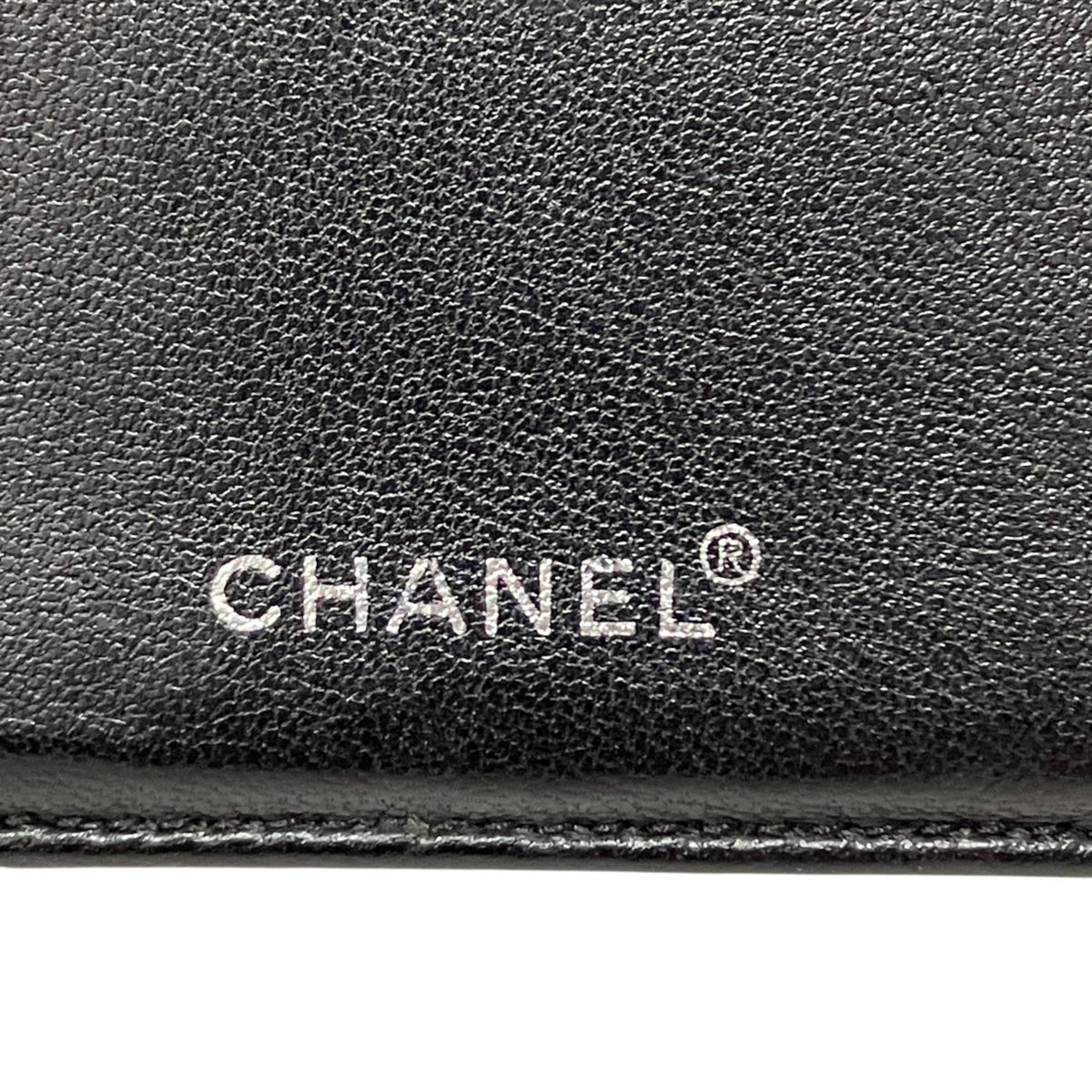 Chanel New Travel Line Black Leather Canvas Wallet (Bi-Fold) (Pre-Owned)