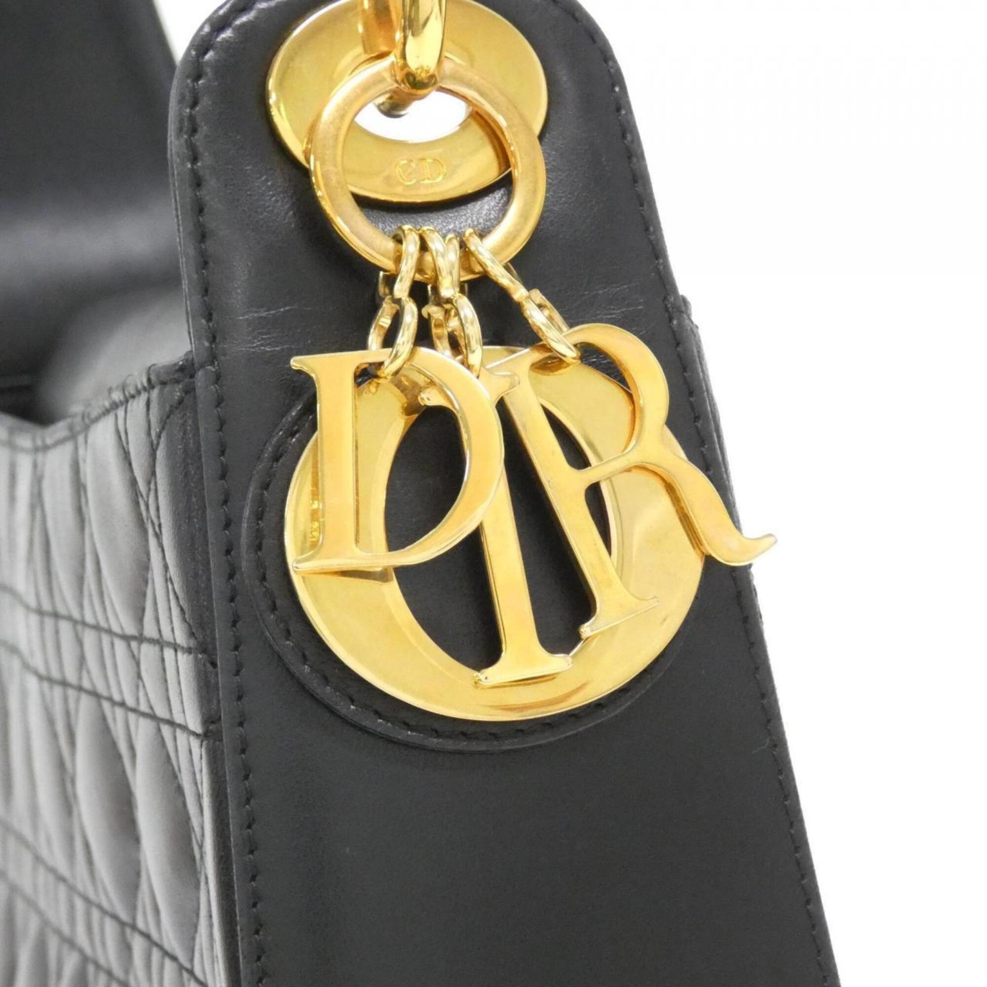 Christian Dior Black Leather Shoulder Bag (Pre-Owned)