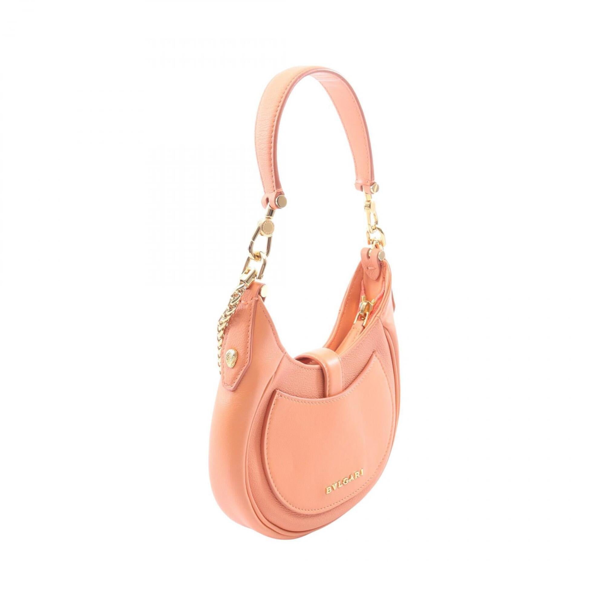 Bvlgari Orange Leather Handbag Shoulder Bag (Pre-Owned)