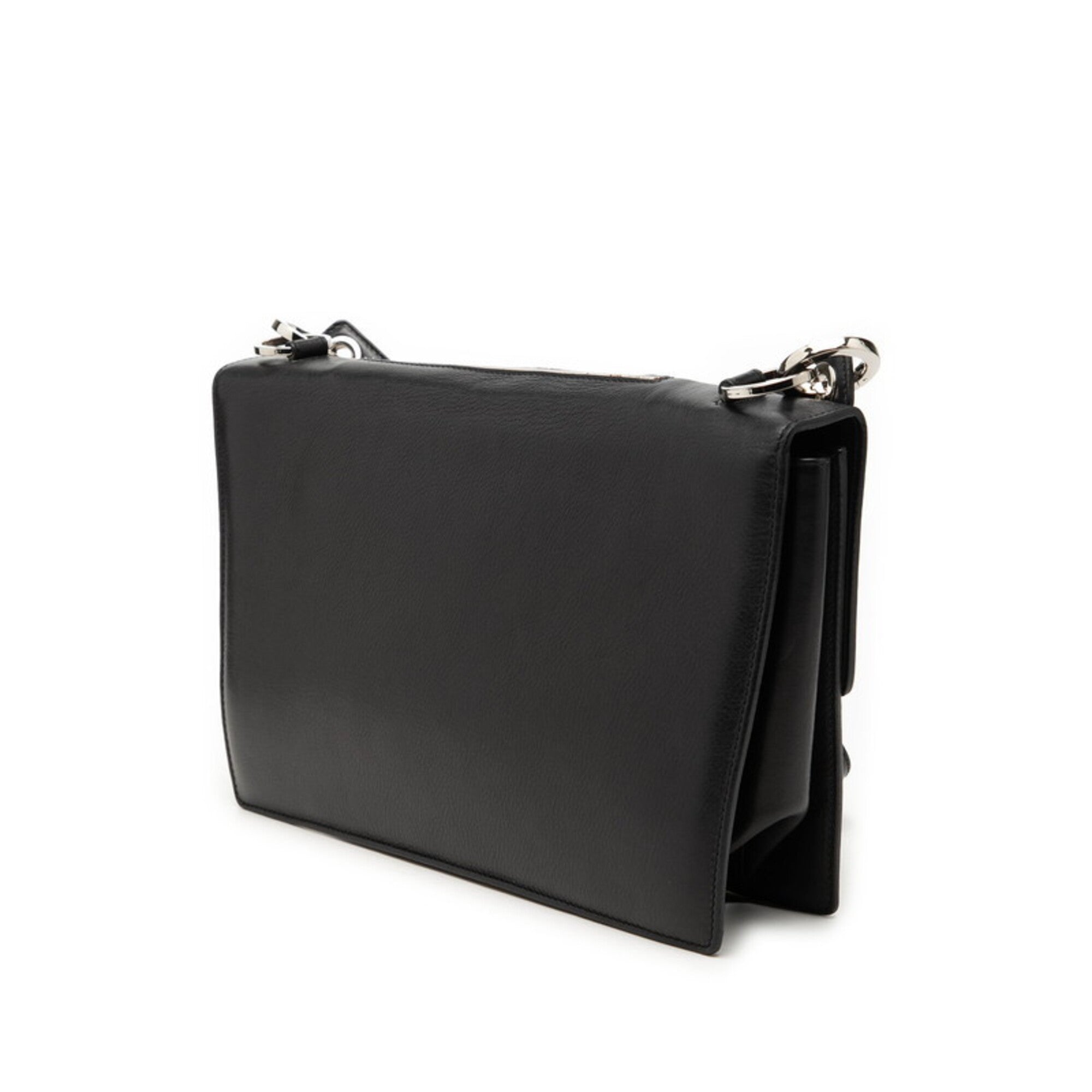 Salvatore Ferragamo Black Leather Handbag Shoulder Bag (Pre-Owned)