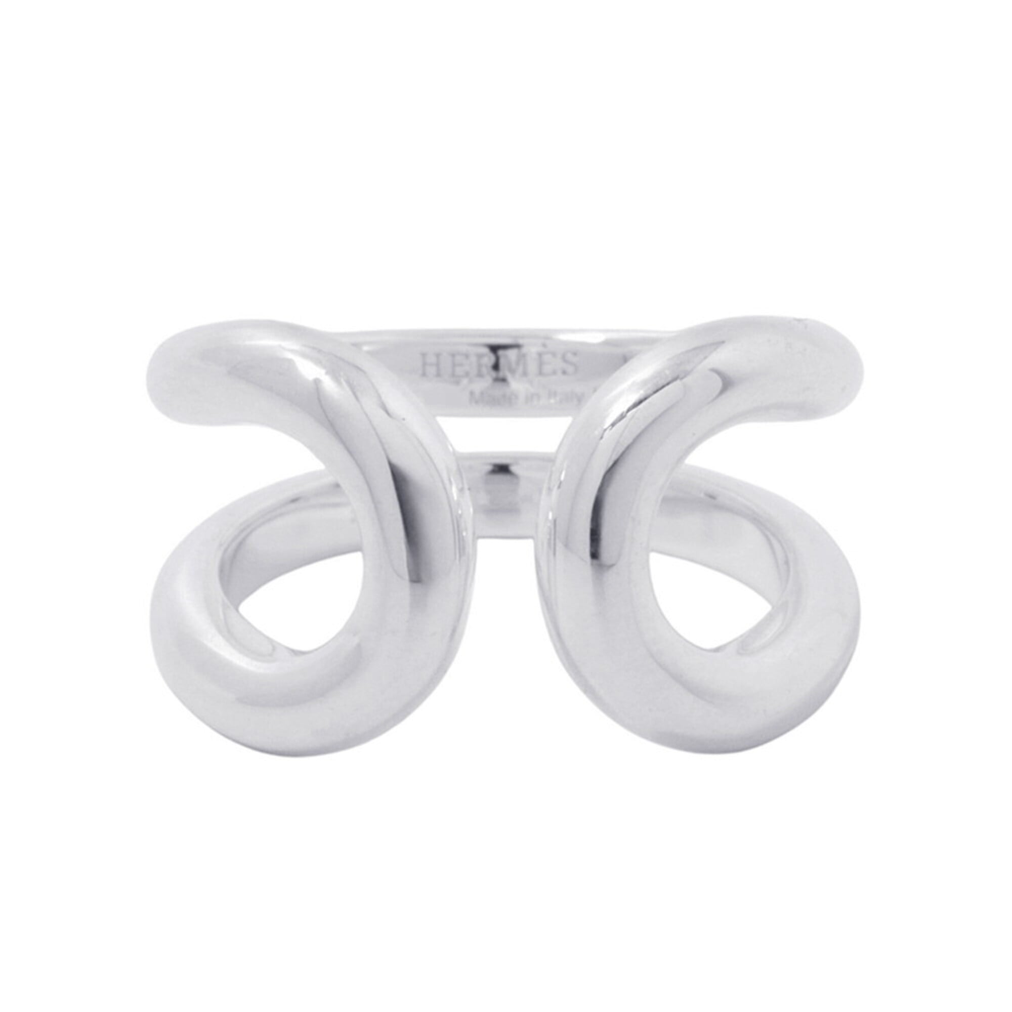 Hermes Silver Silver 925 Band Ring (Pre-Owned)