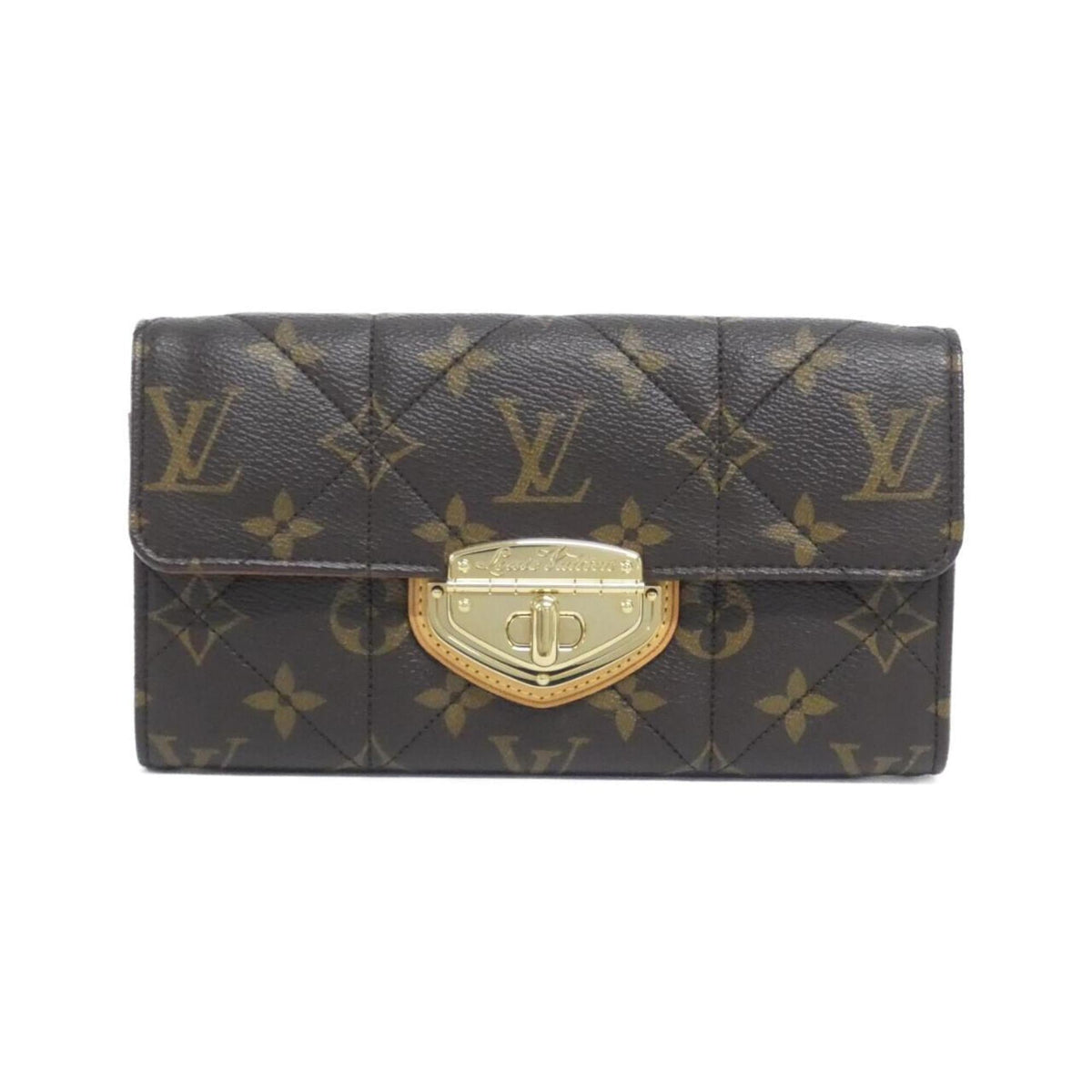 Louis Vuitton Brown Coated Canvas Long Wallet (Bi-Fold) (Pre-Owned)