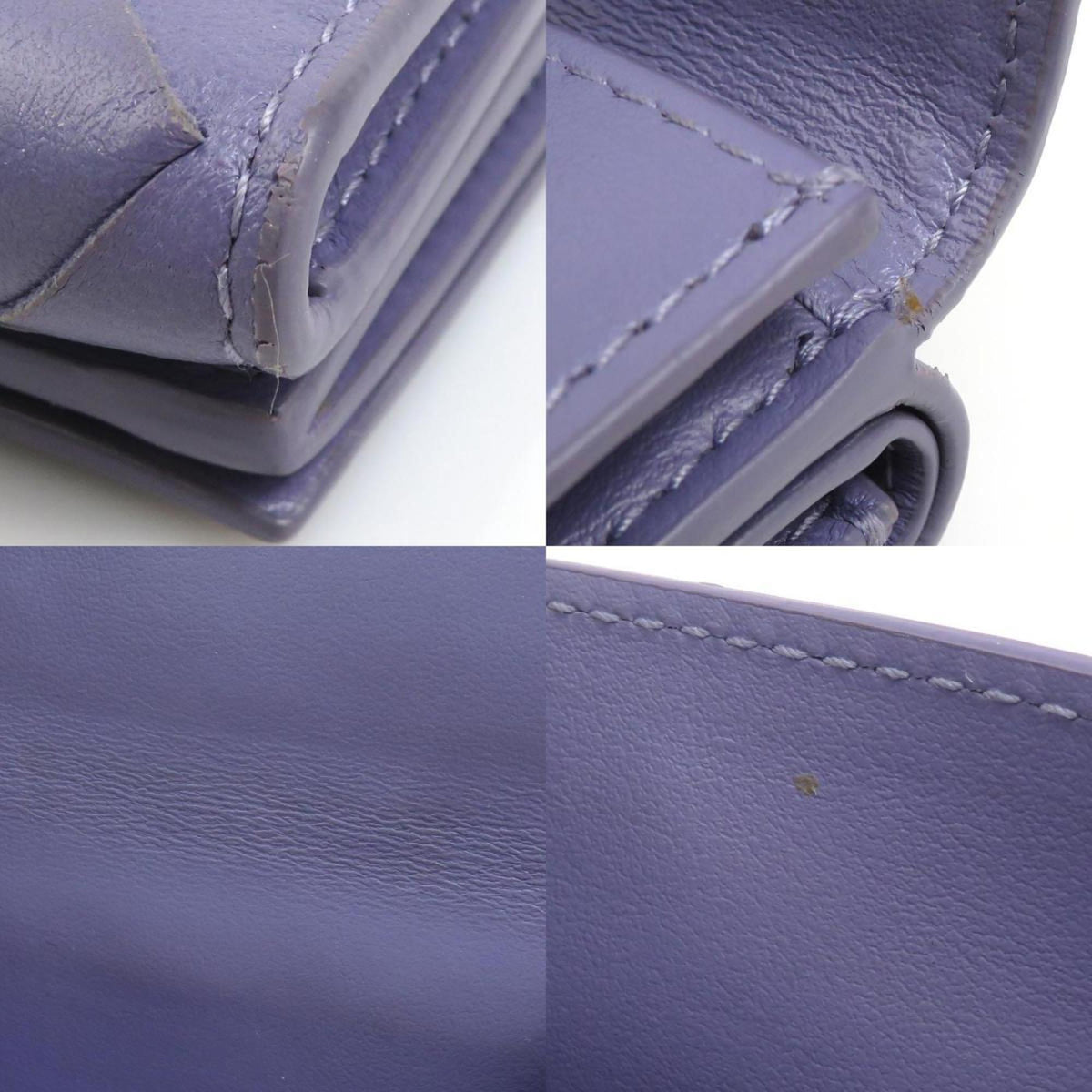 Bottega Veneta Purple Leather Wallet (Tri-Fold) (Pre-Owned)