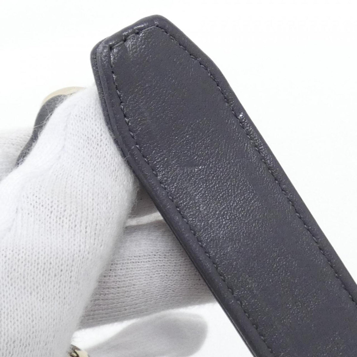 Chanel Gray Leather Chain/Shoulder Wallet (Pre-Owned)