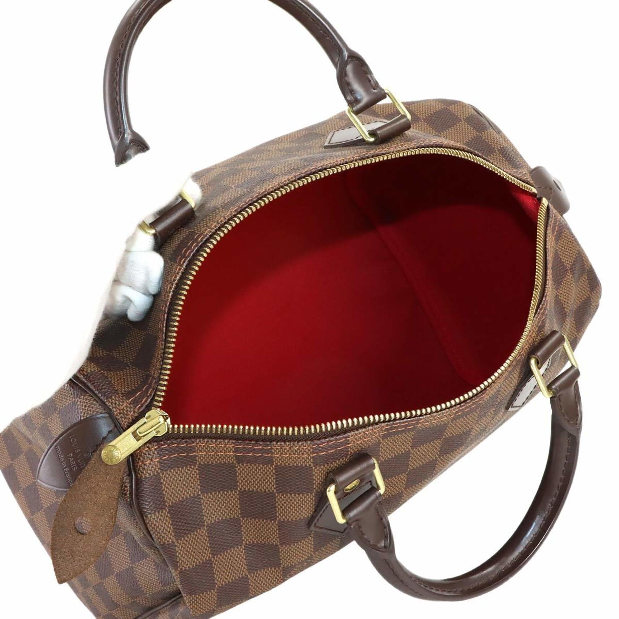 Louis Vuitton Brown Damier Canvas Ebene Damier Canvas Boston Bag Handbag (Pre-Owned)