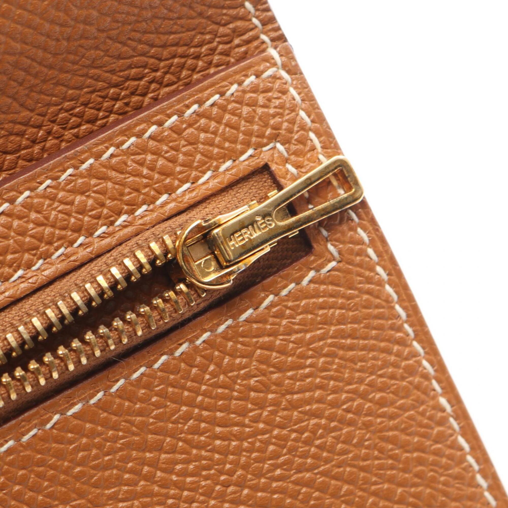Hermes Brown Epsom Leather Long Wallet (Bi-Fold) (Pre-Owned)