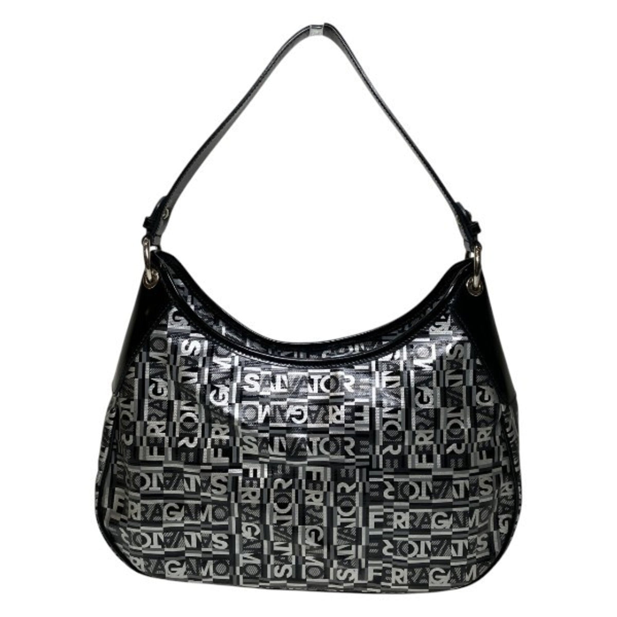 Salvatore Ferragamo Gray Pvc Leather Shoulder Bag (Pre-Owned)