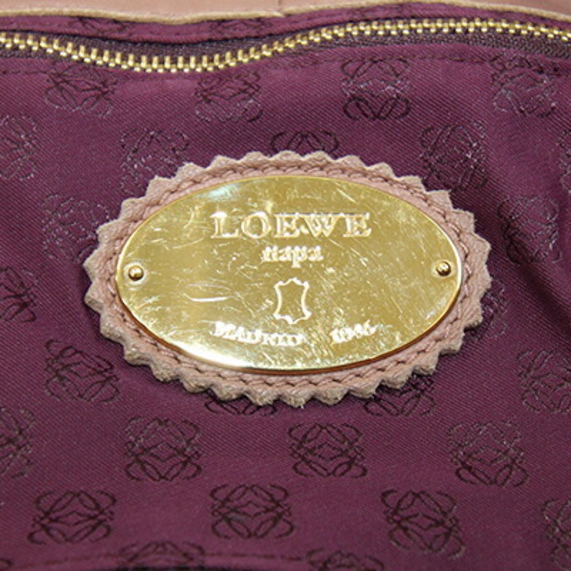 Loewe Brown Pink Leather Handbag (Pre-Owned)