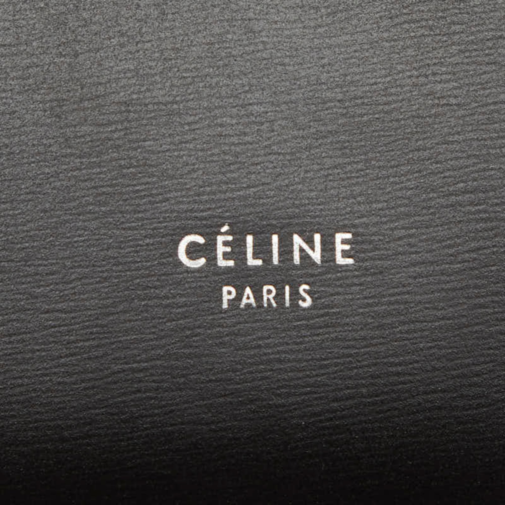Celine Dark Brown Pink Leather Handbag Shoulder Bag (Pre-Owned)