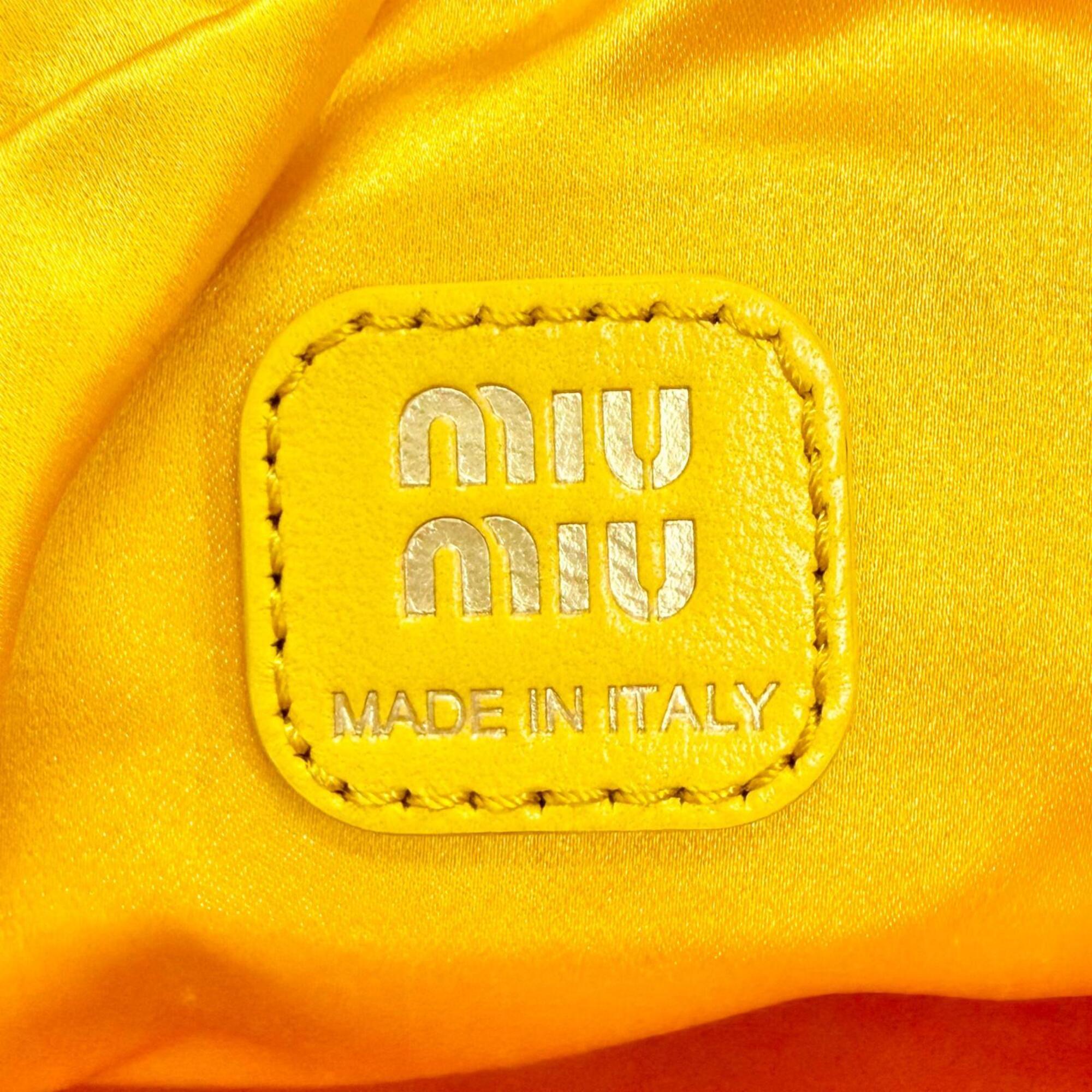 Miu Miu Yellow Silk Pouch (Pre-Owned)