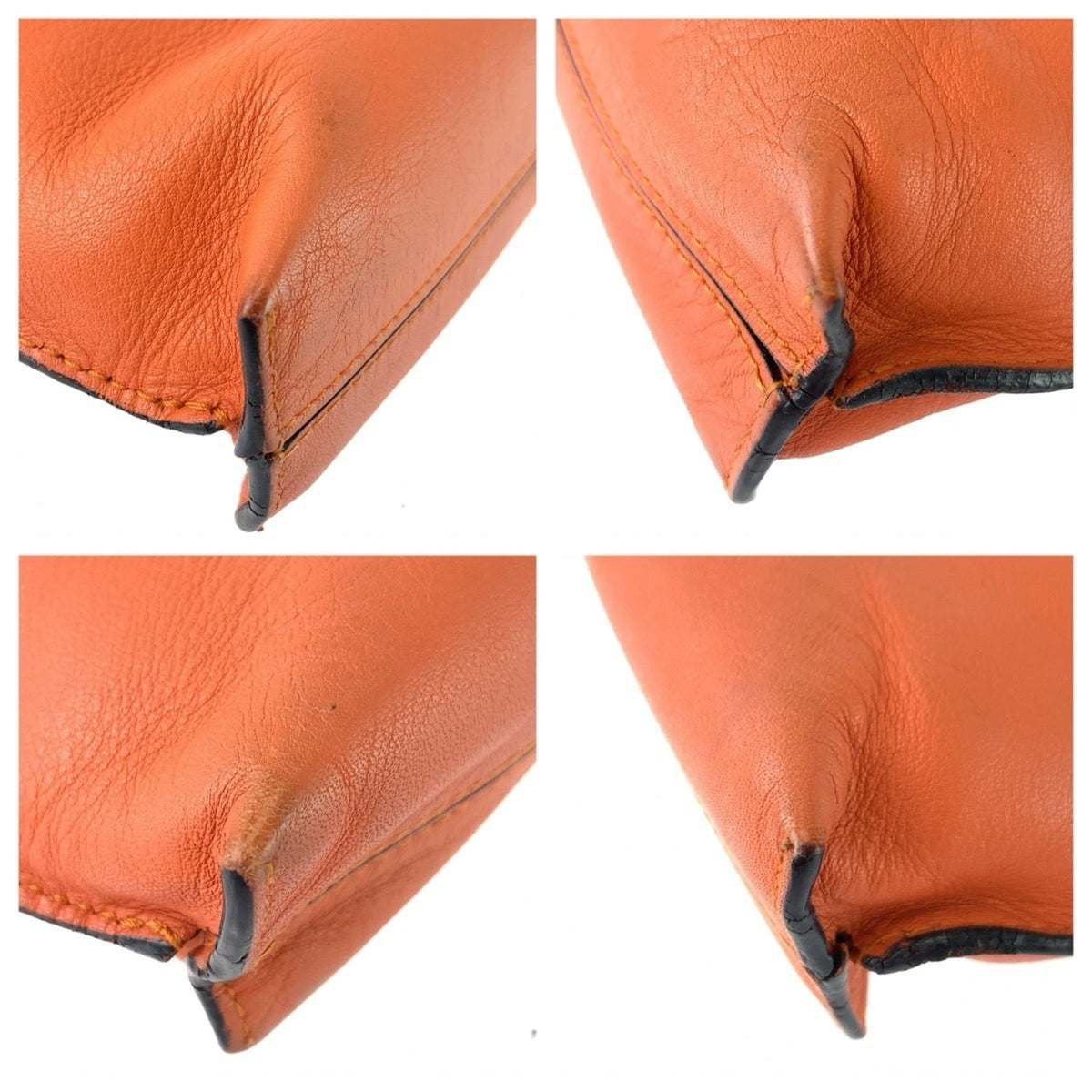 Loewe Orange Leather Pouch Wash Bag (Pre-Owned)