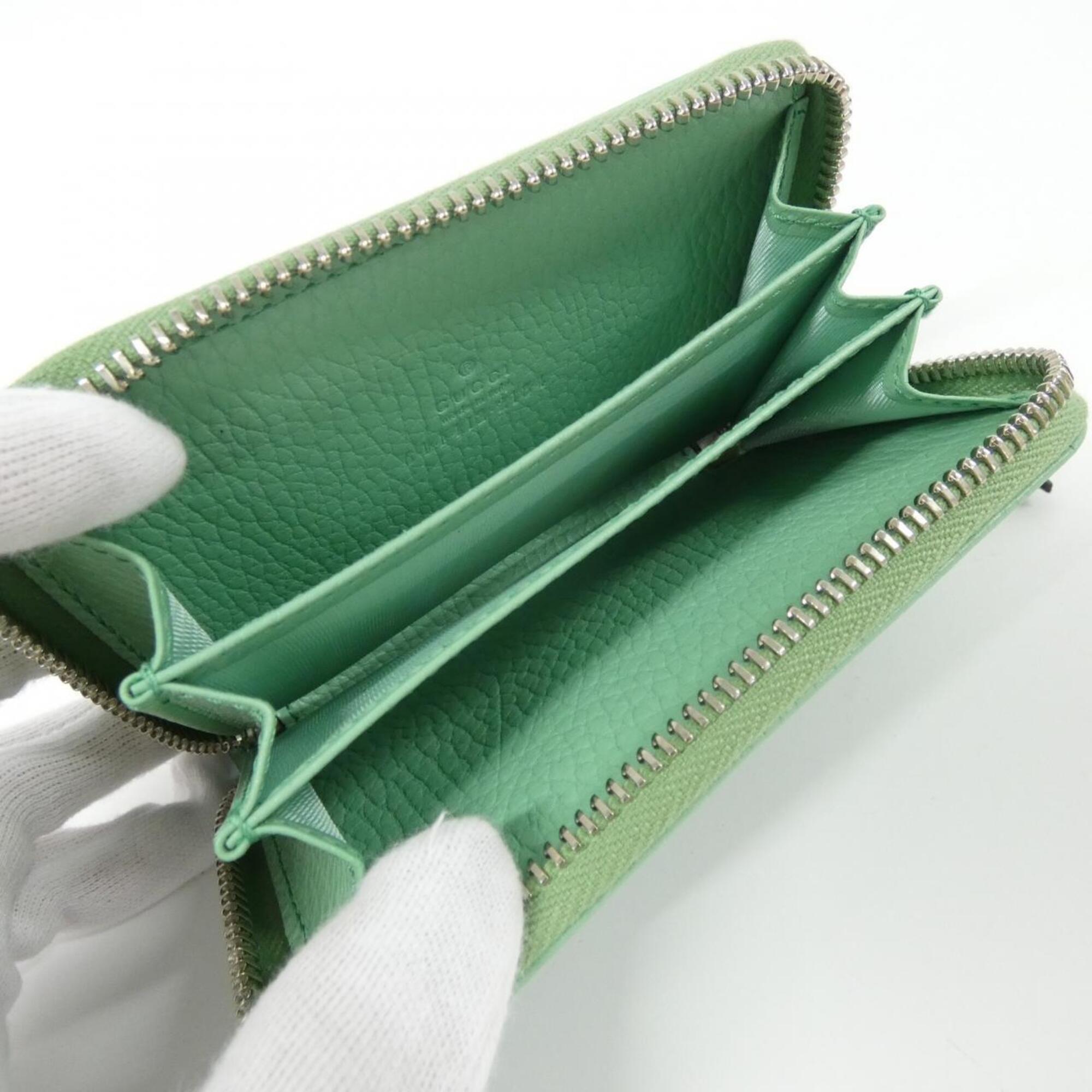 Gucci Green Leather Coin Purse/Coin Case (Pre-Owned)