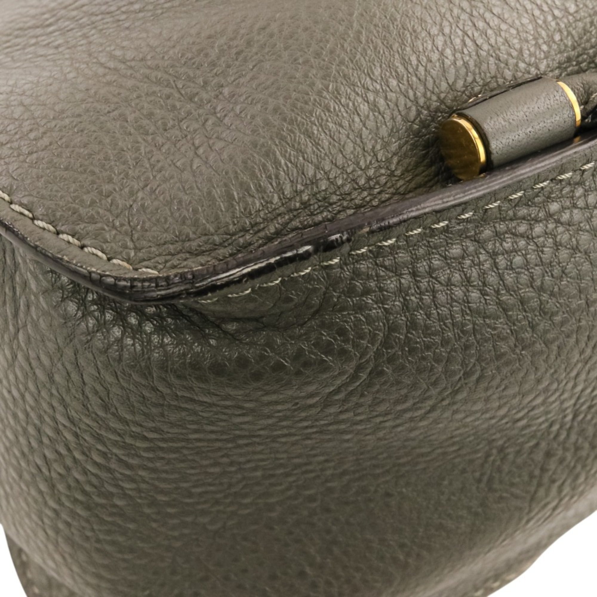 Chloé Gray Leather Handbag Shoulder Bag (Pre-Owned)
